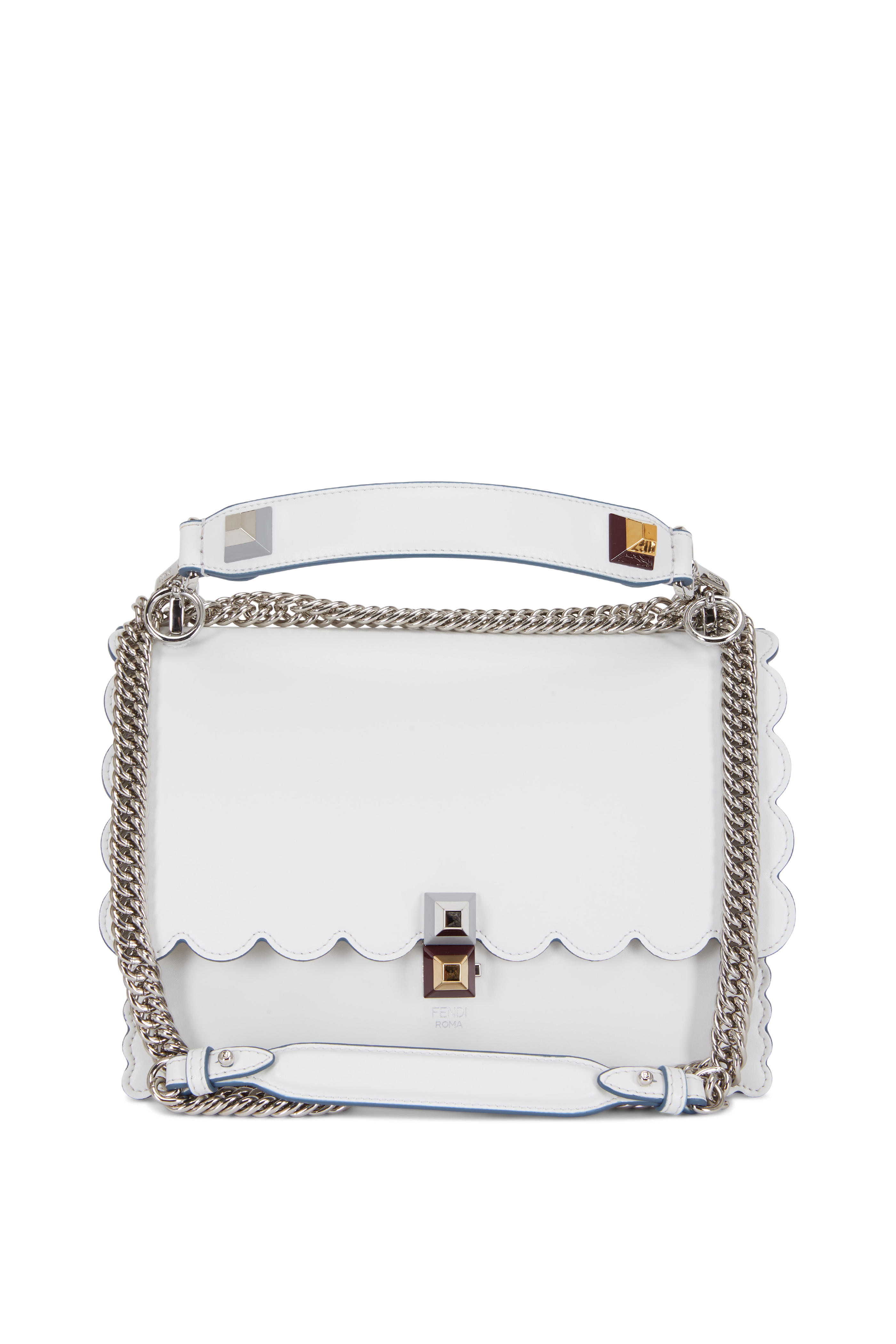 Fendi - Kan I White Leather Scalloped 