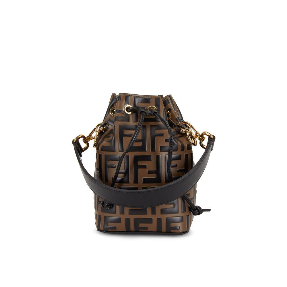 fendi mon tresor mini bucket bag brown