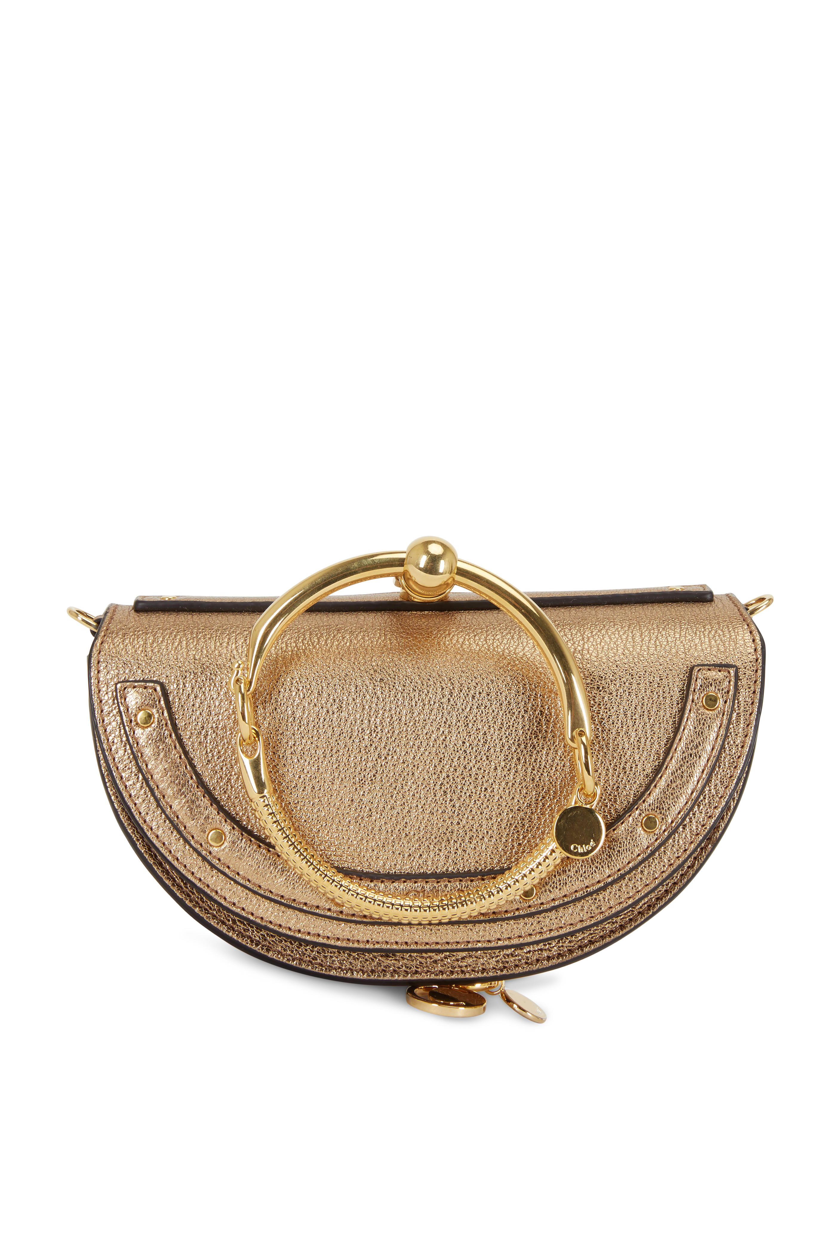 chloe nile minaudiere gold