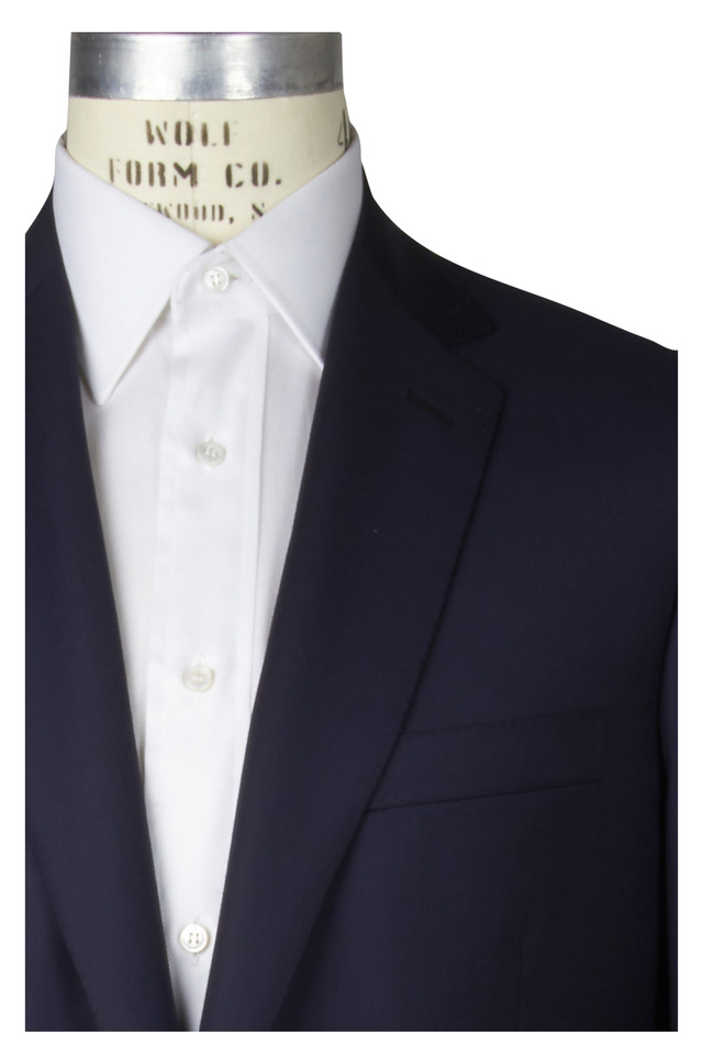 Navy Blue Worsted Wool Coloseo Sportcoat
