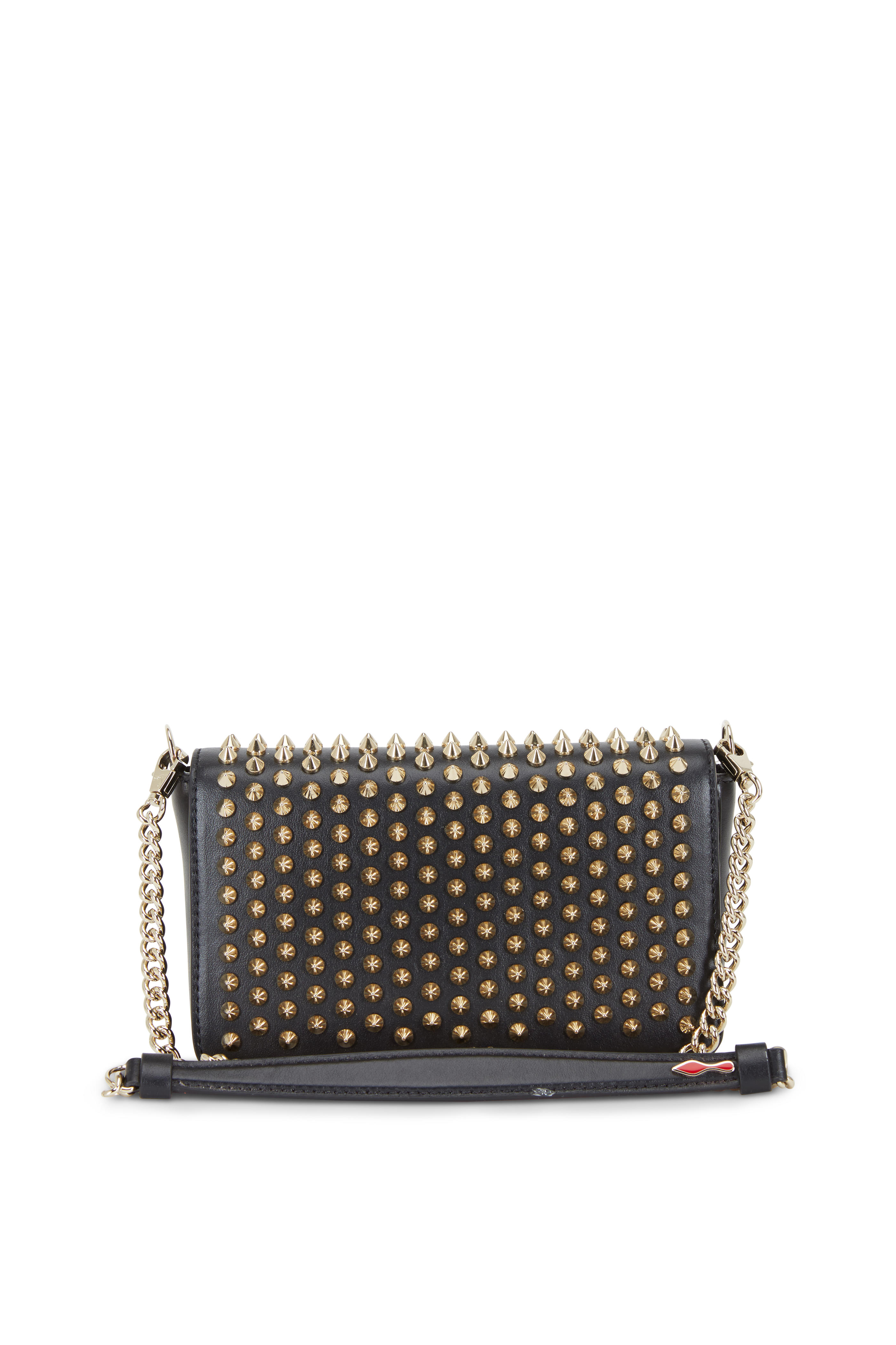 black leather studded crossbody bag