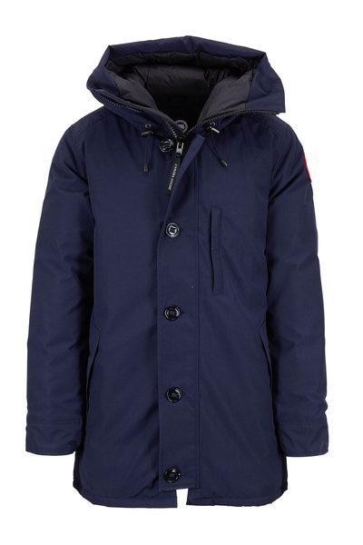 navy hooded parka