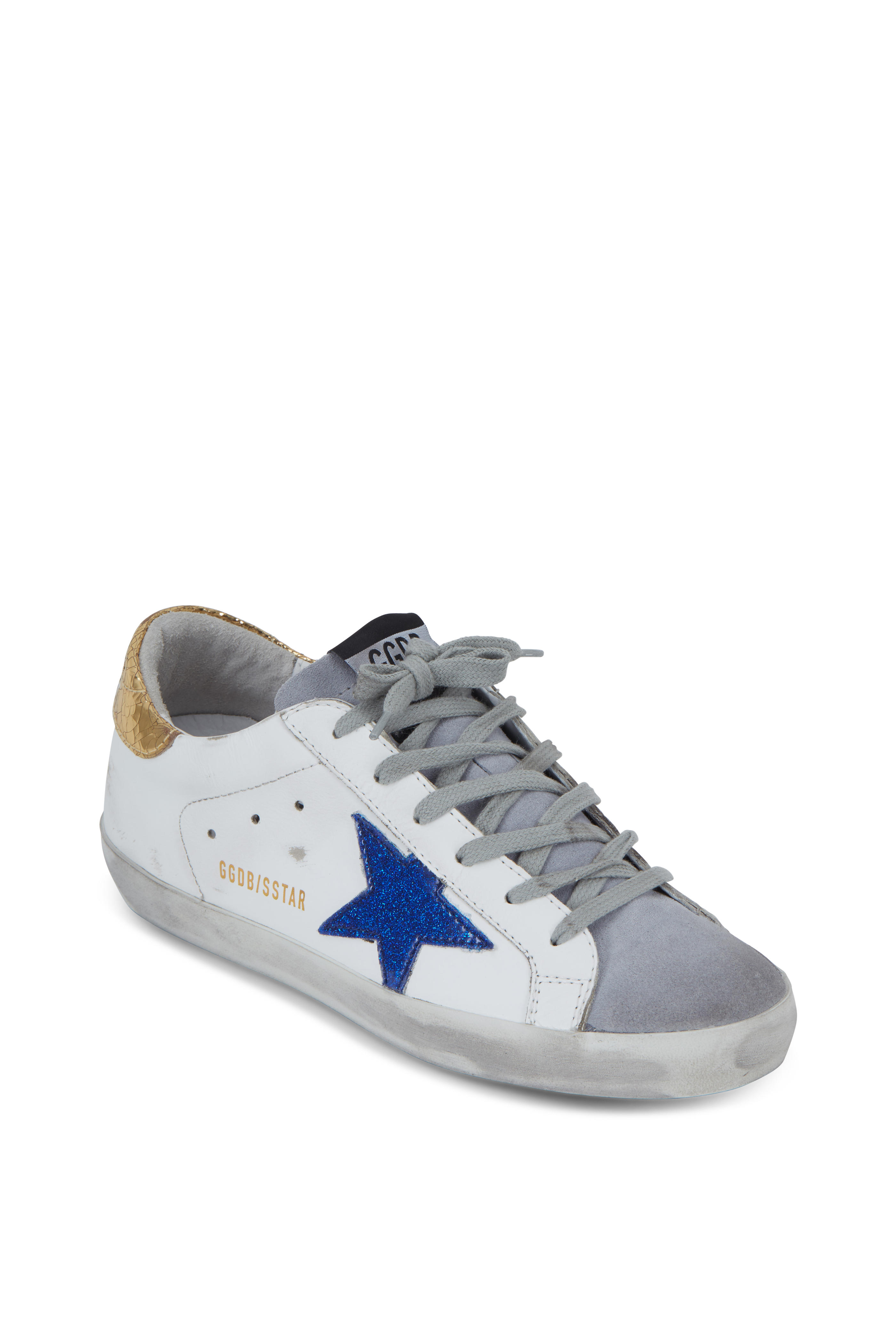 golden goose sneakers blue glitter