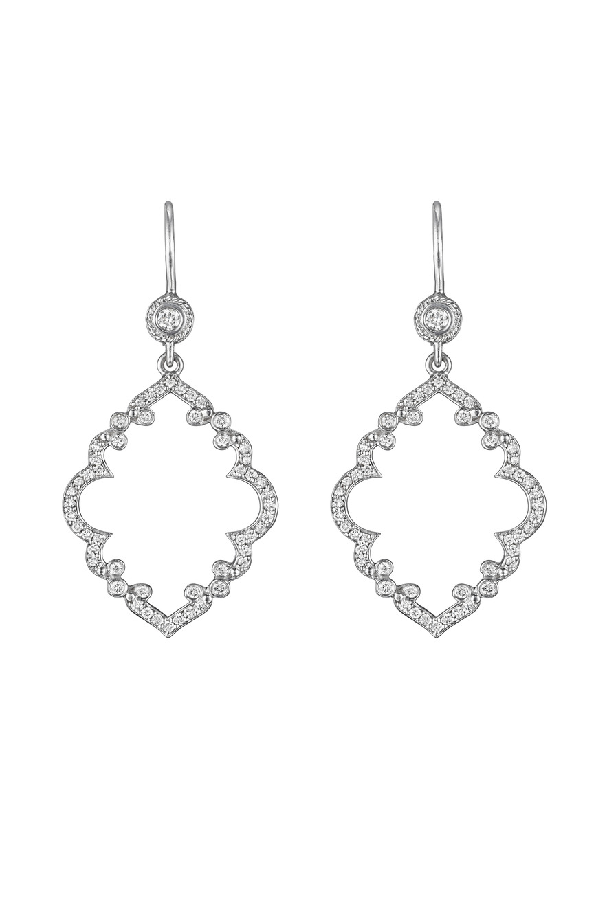 White Gold Arabeque Medium Diamond Earrings