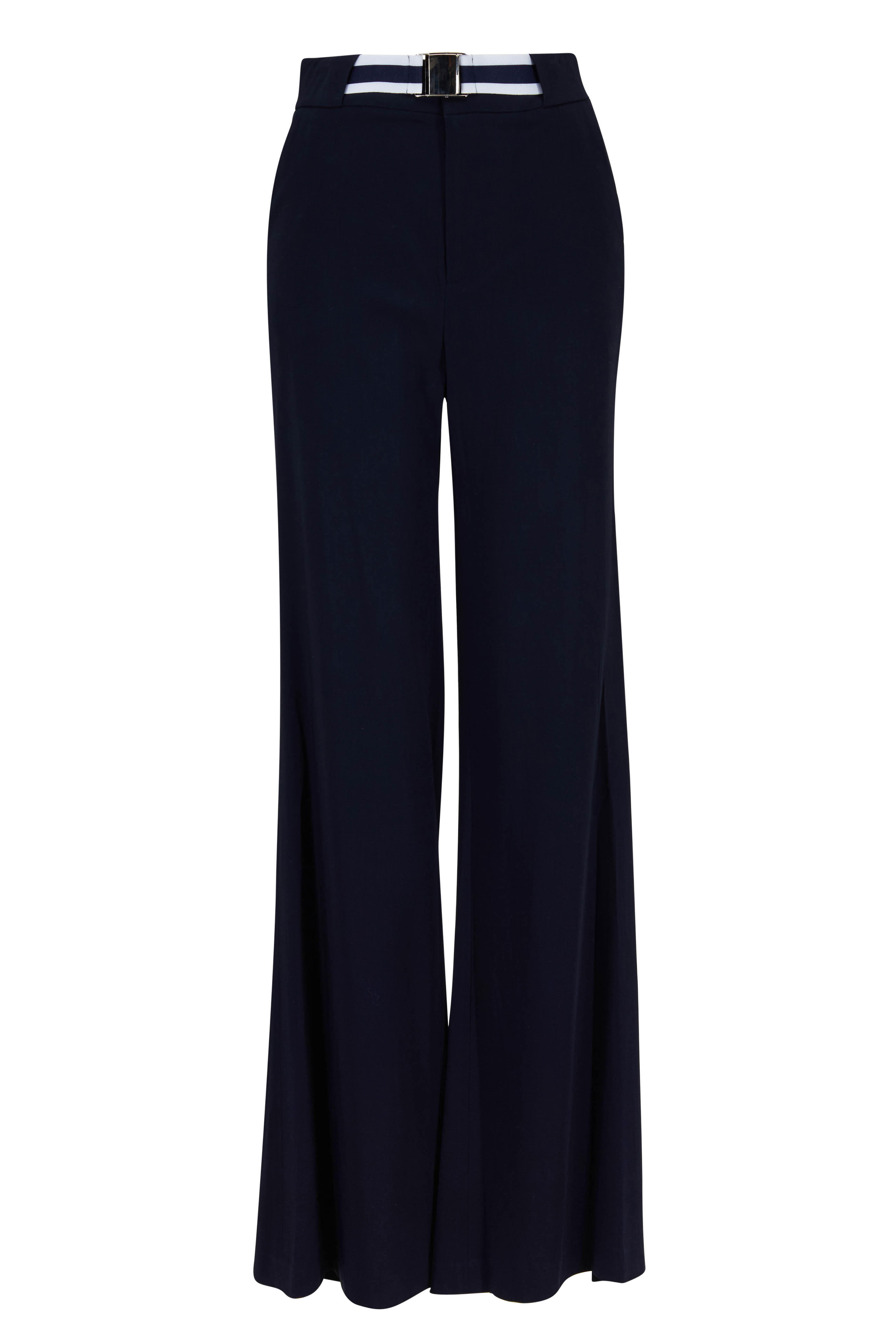 high rise navy blue pants