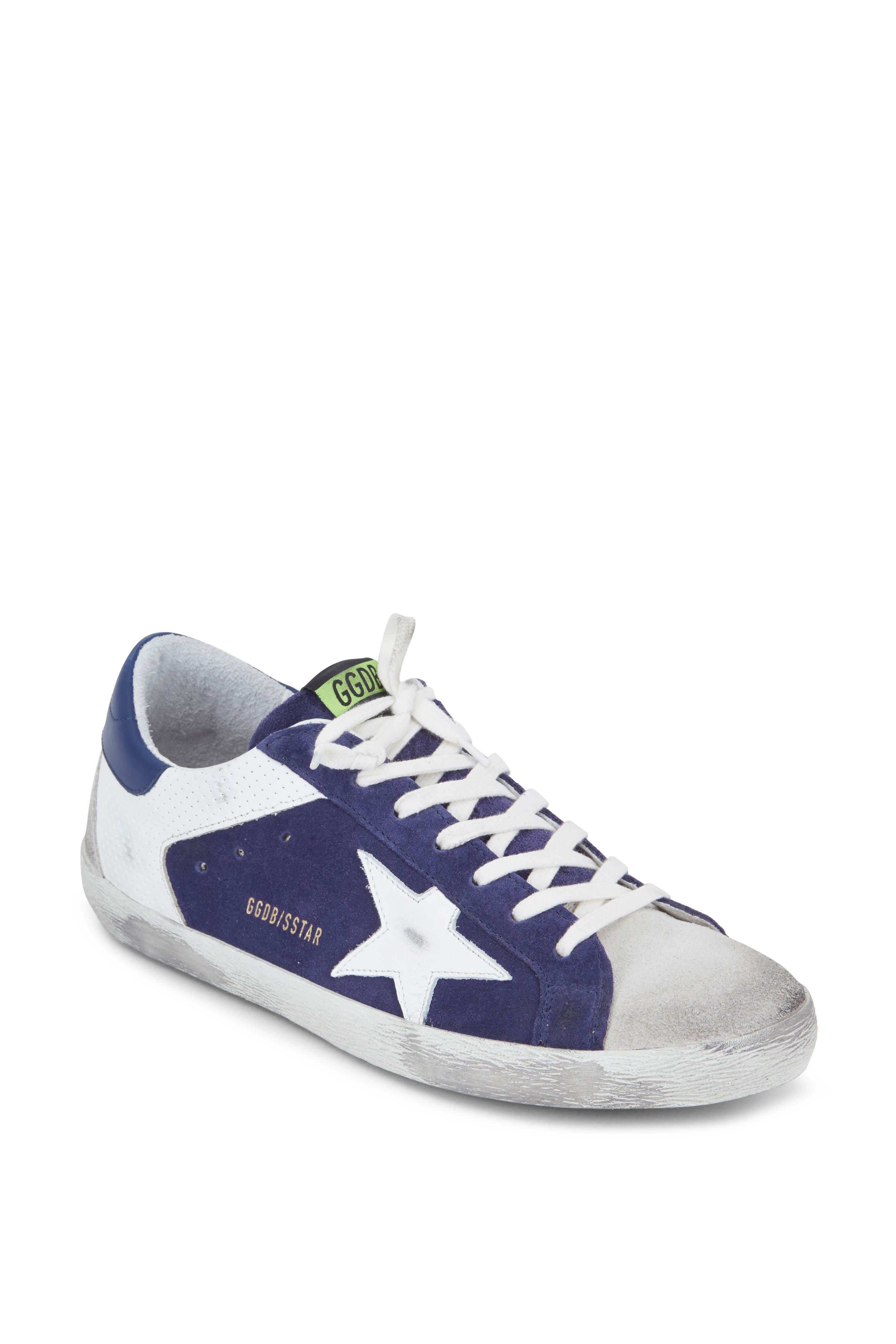 navy blue golden goose sneakers