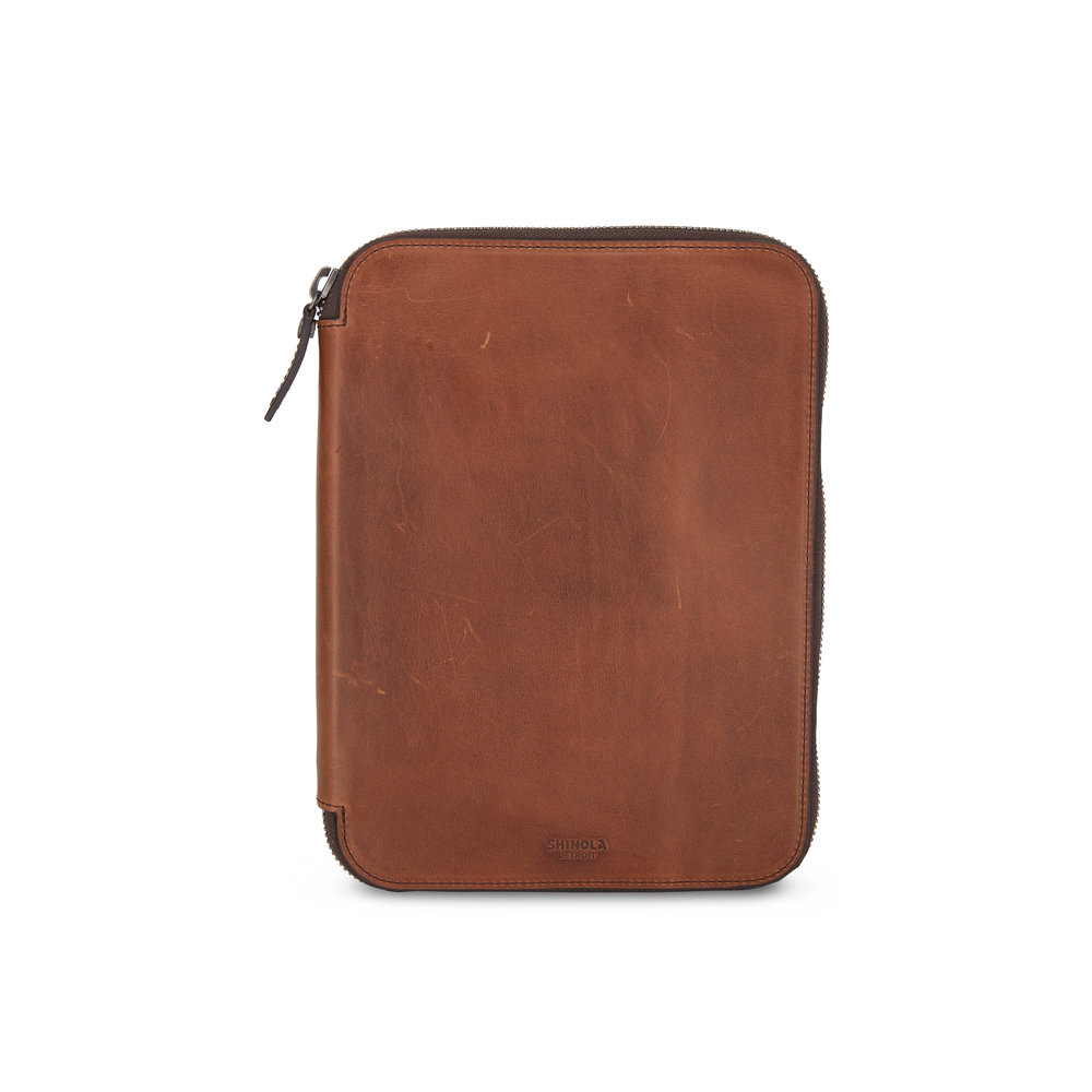 Shinola - Medium Brown Leather Tech Portfolio | Mitchell Stores