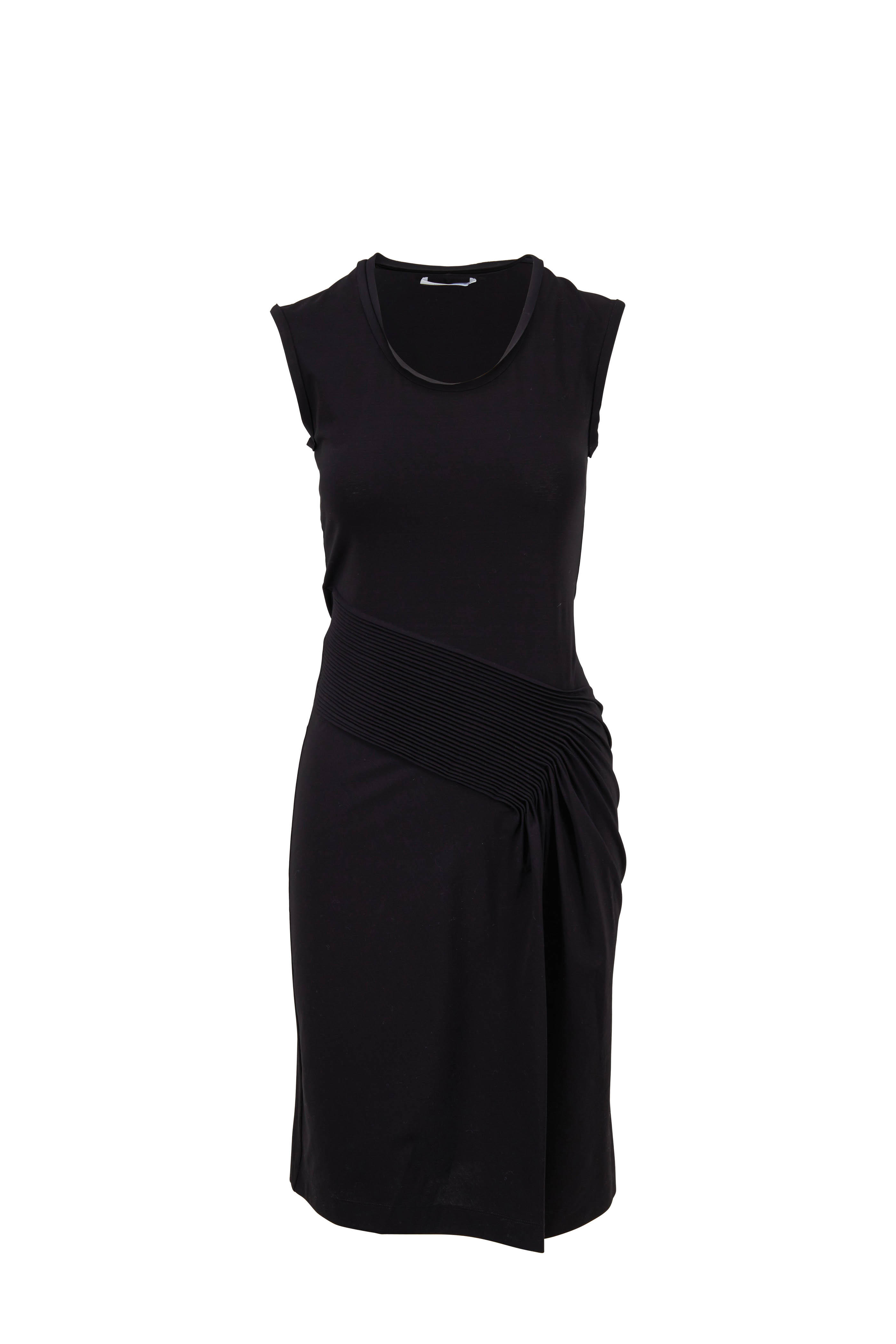 pleated jersey dress