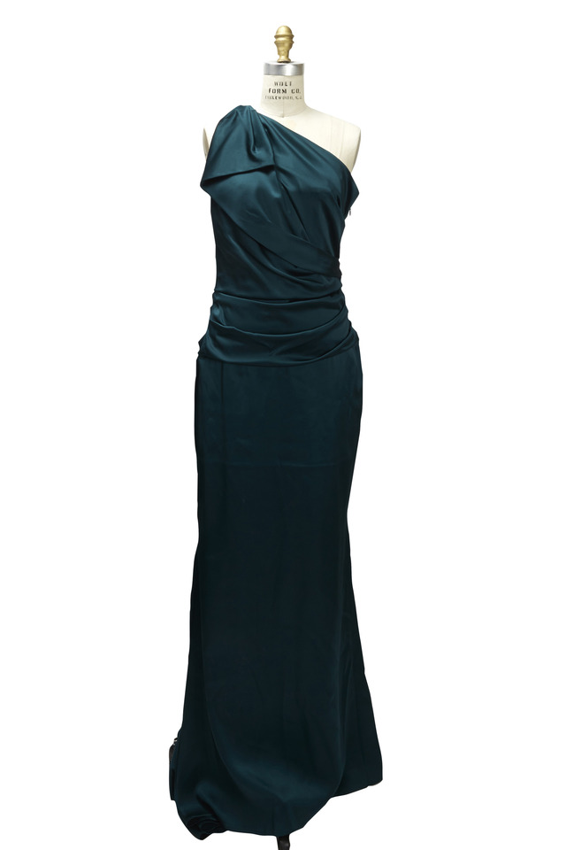 Green One Shoulder Gown