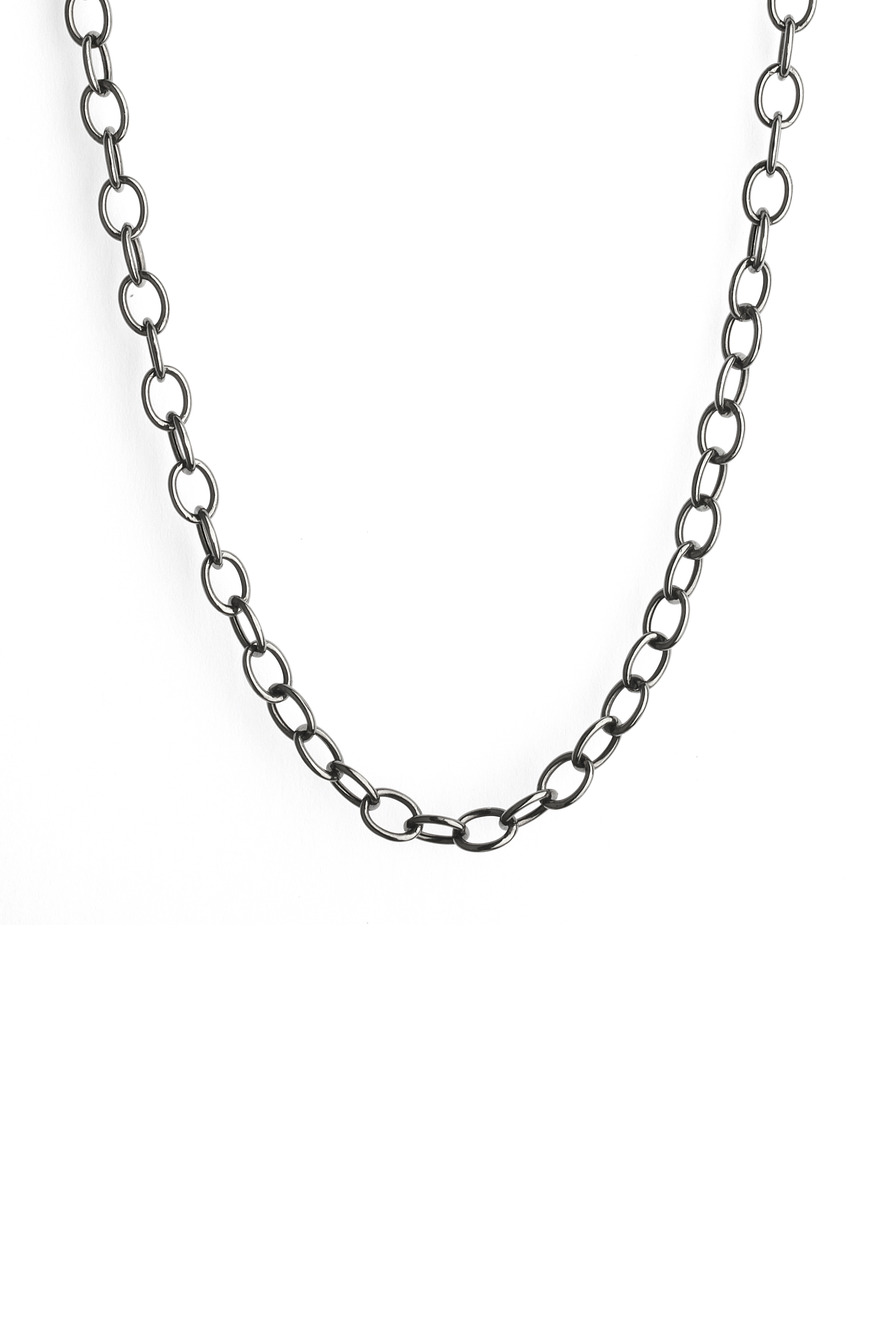 Blackend Sterling Silver Oval Link Chain