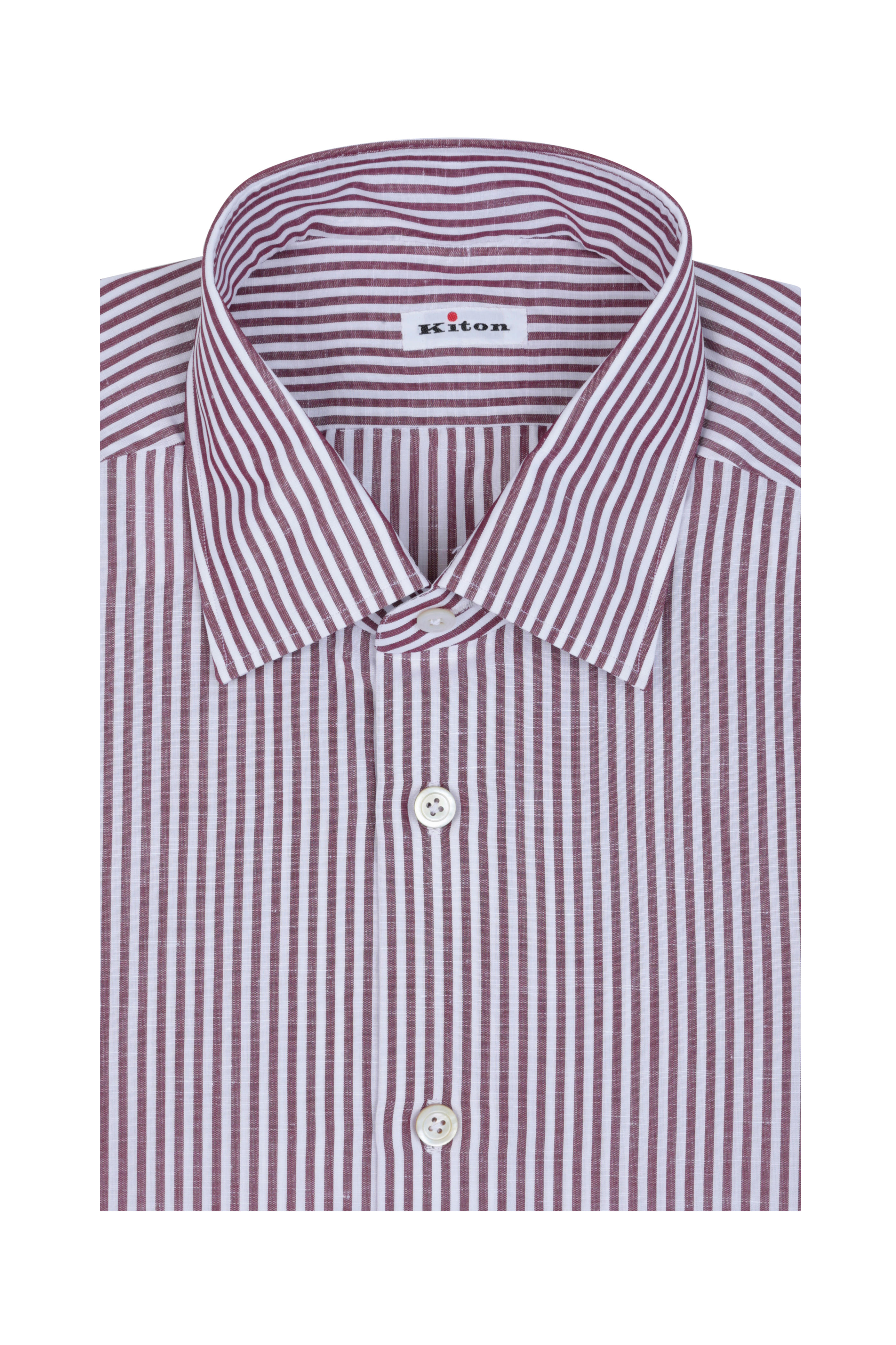 red and white striped dress shirt