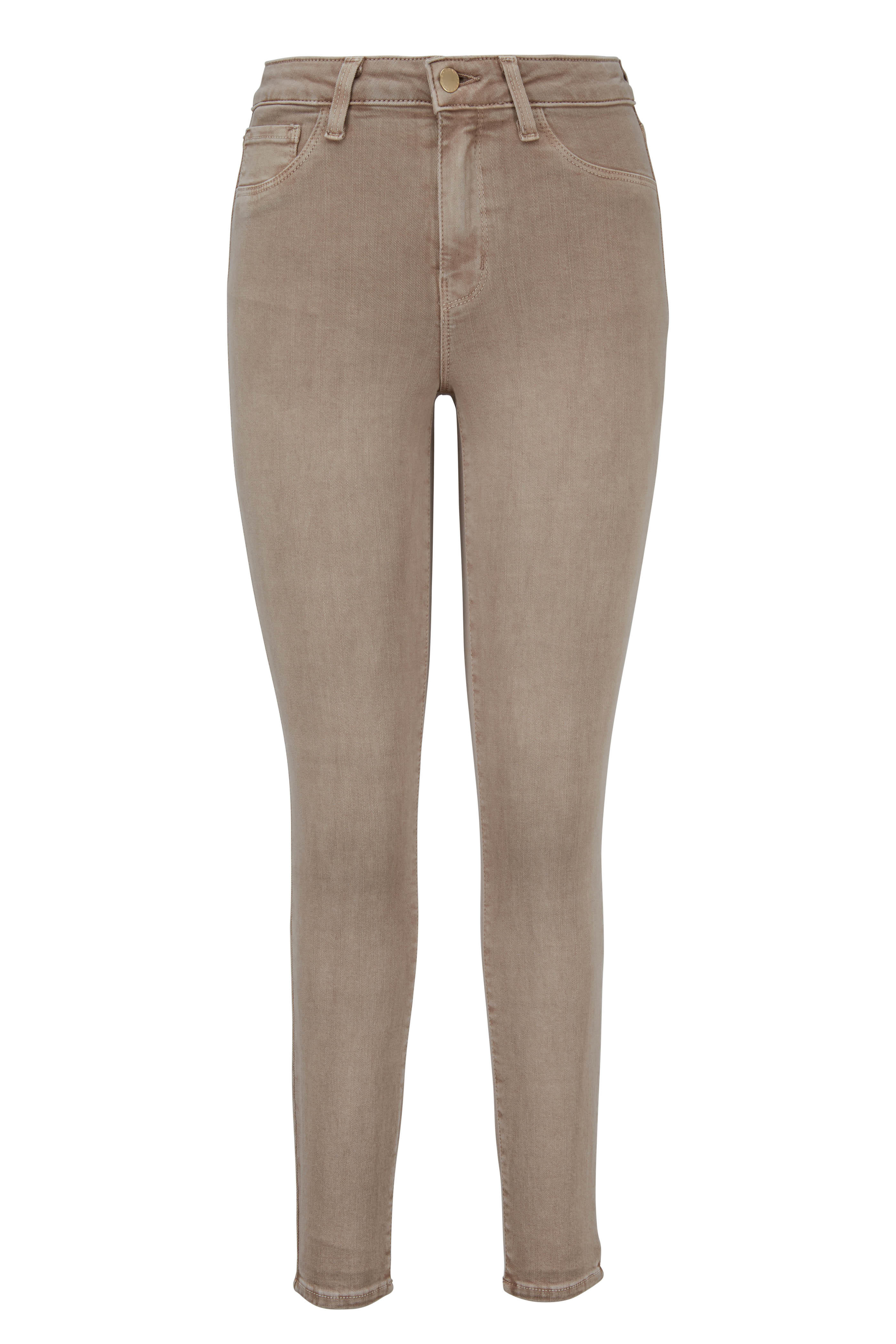 high rise beige jeans