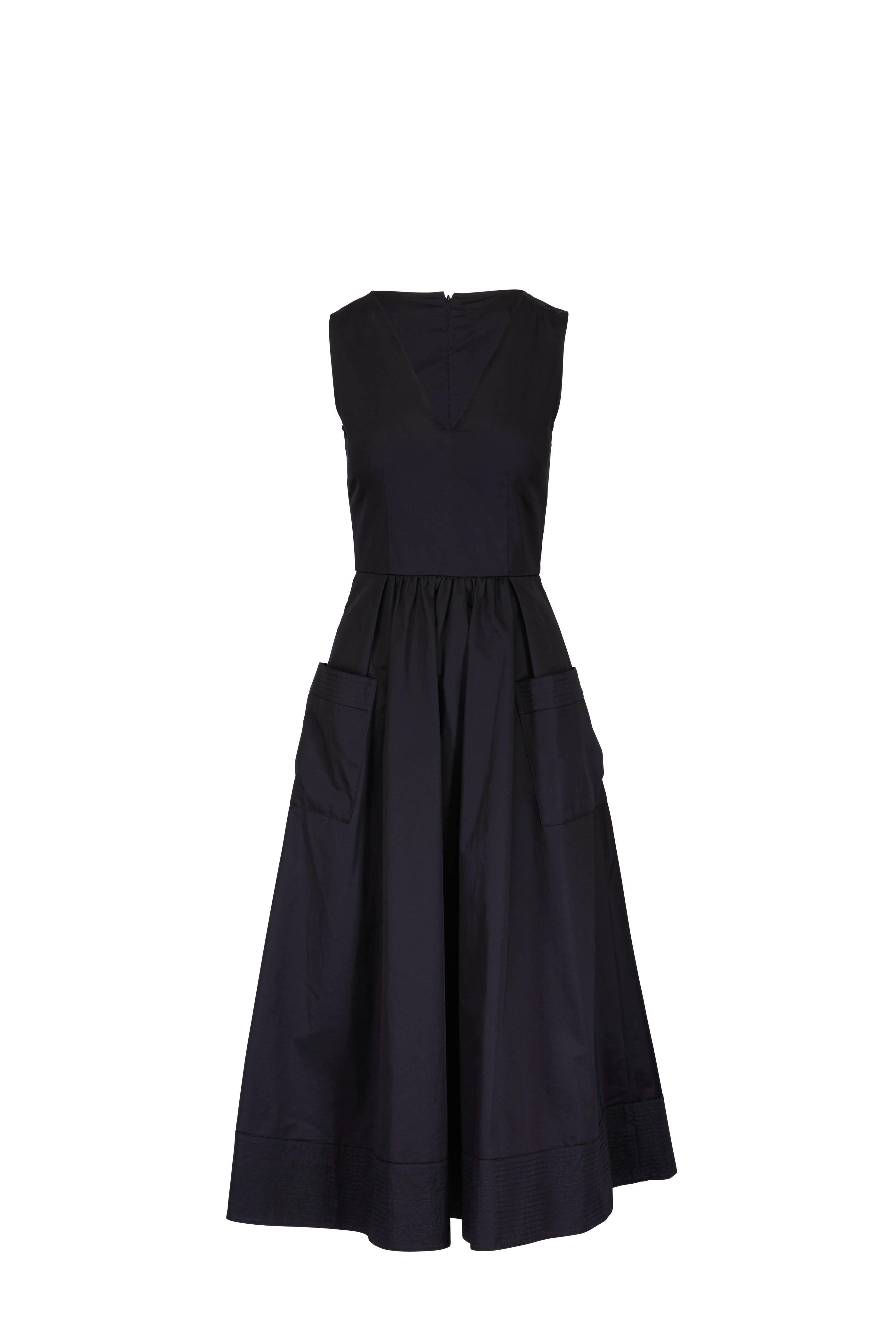 black cotton sleeveless dress