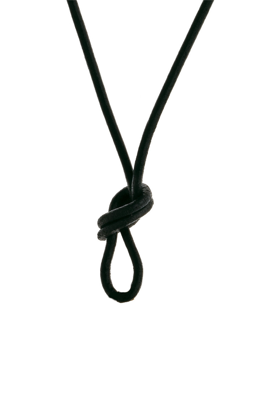 Gold Clasp Black Leather Cord