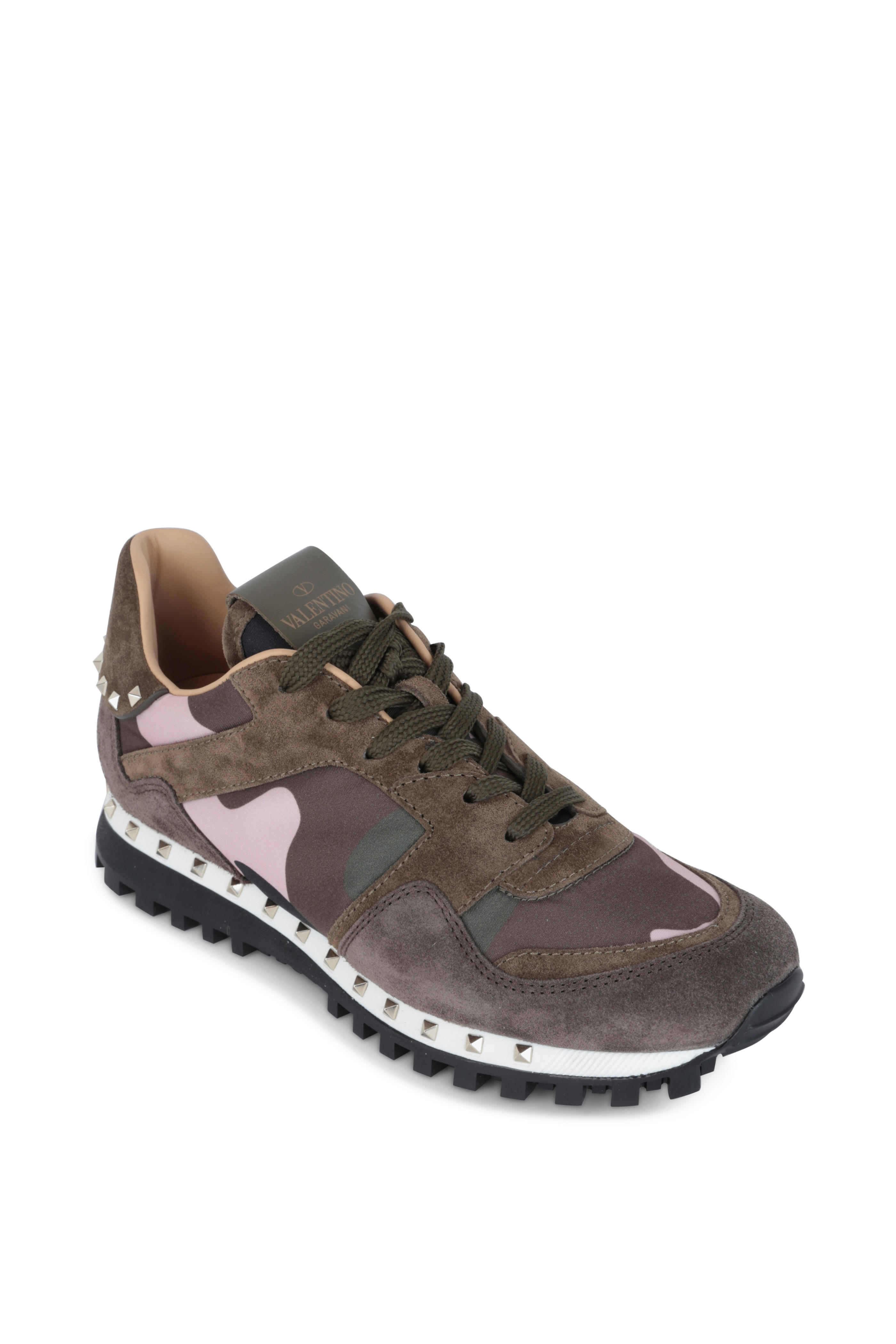 valentino studded camouflage sneakers