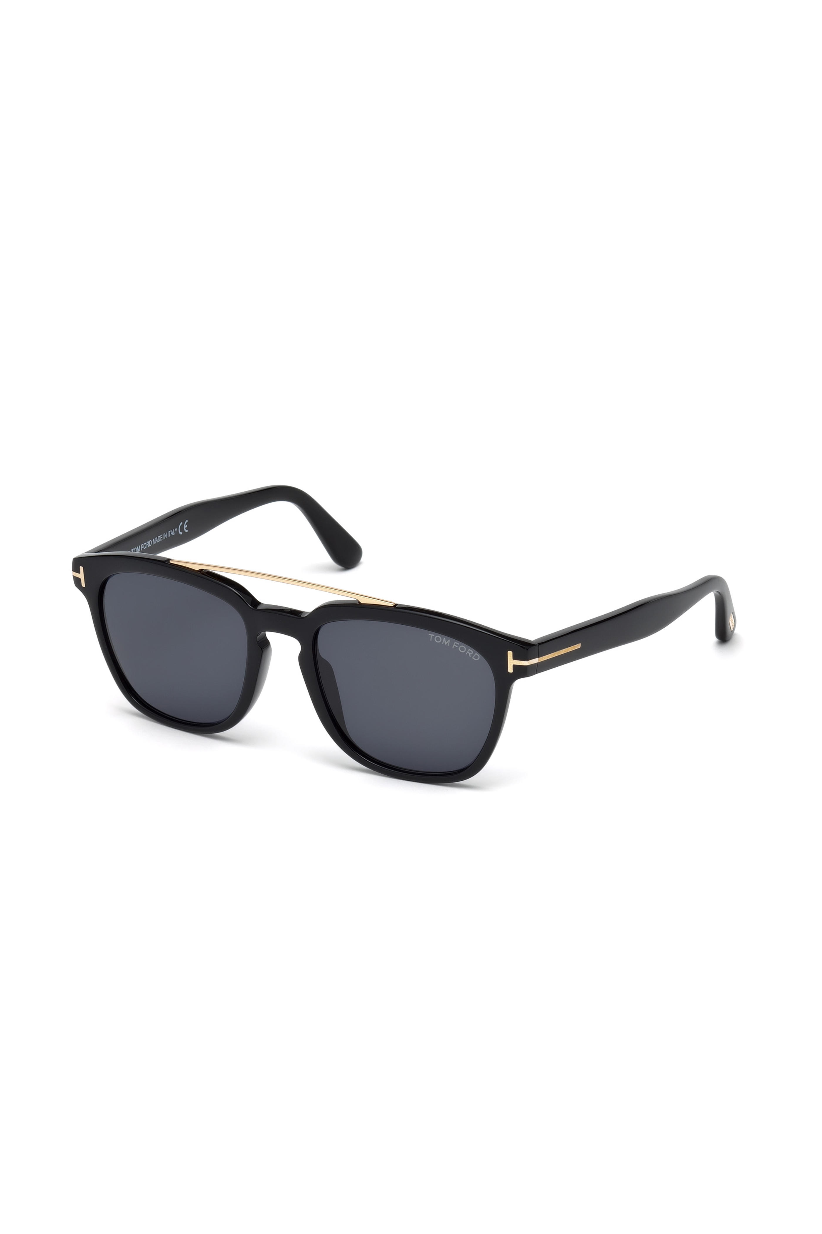 Tom Ford Eyewear Holt Shiny Black Rose Gold Logo Sunglasses Mitchell Stores