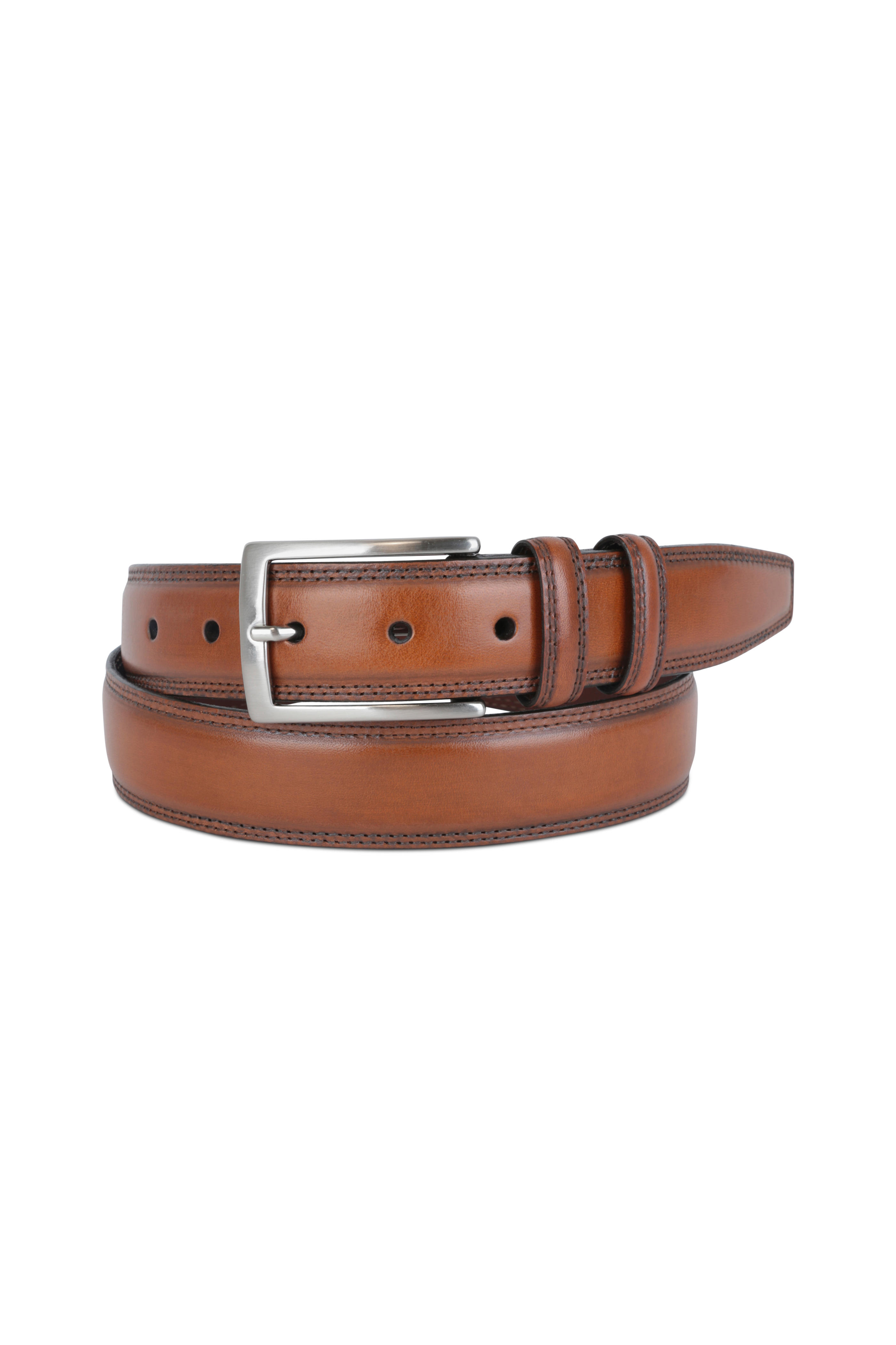 walnut leather belt