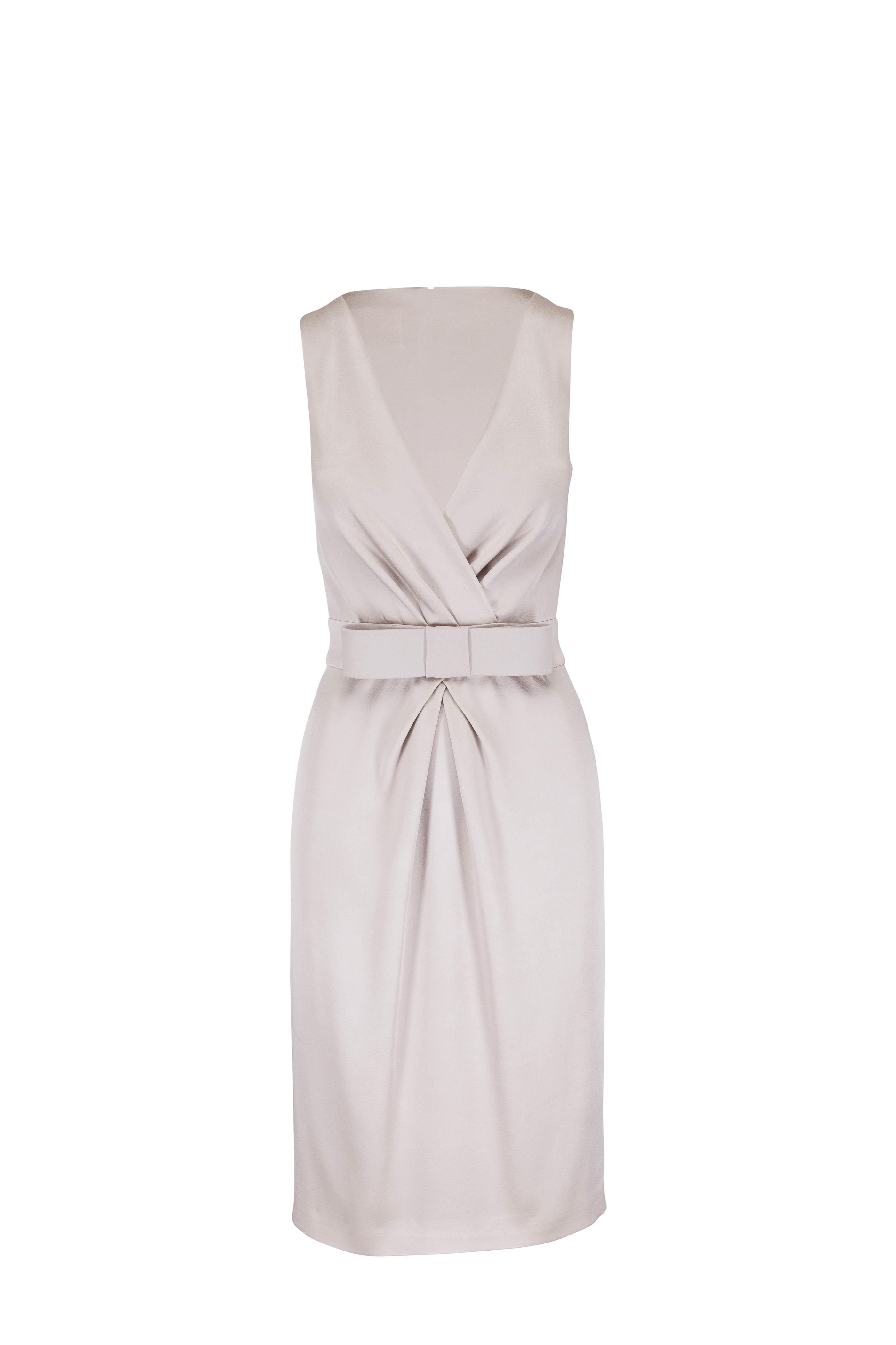 taupe silk dress