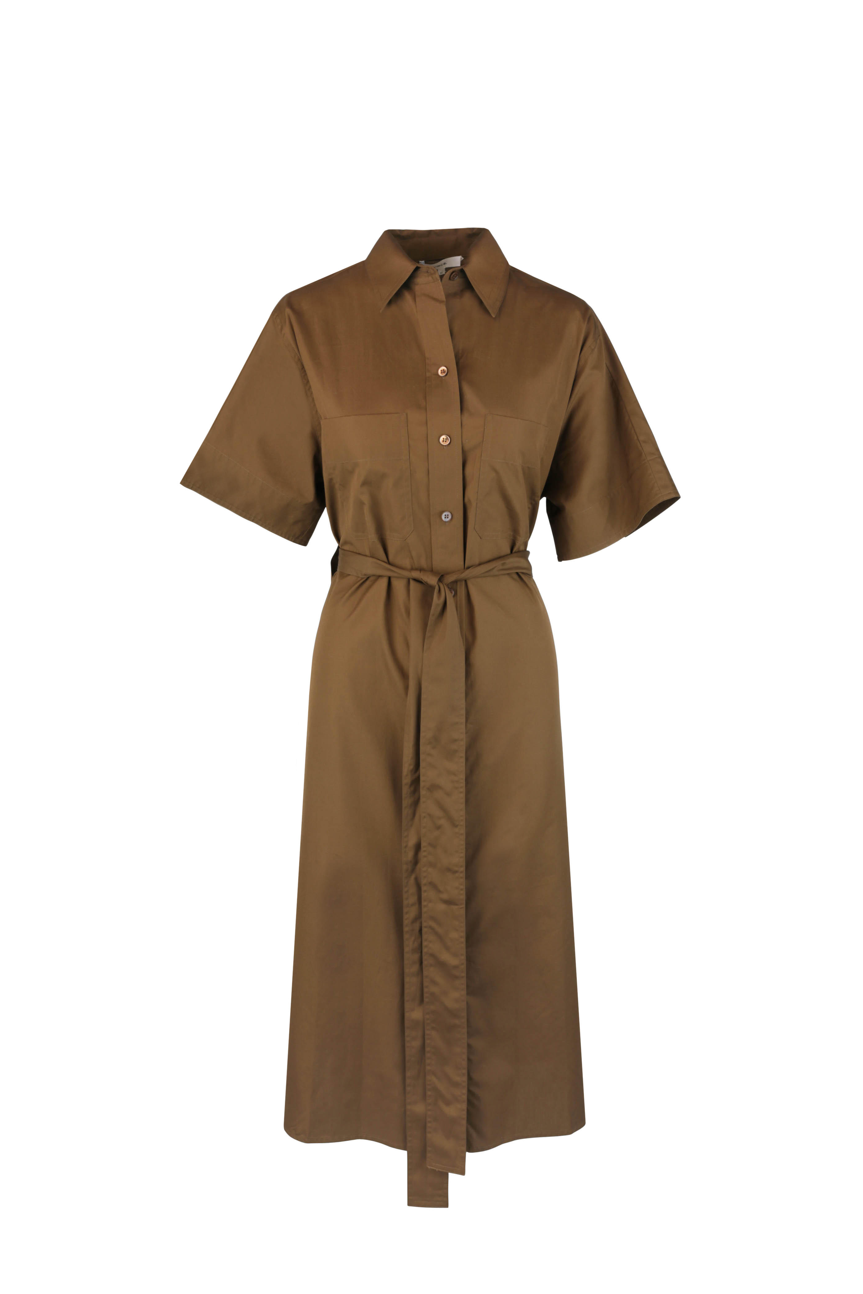 belted maxi shirt dress