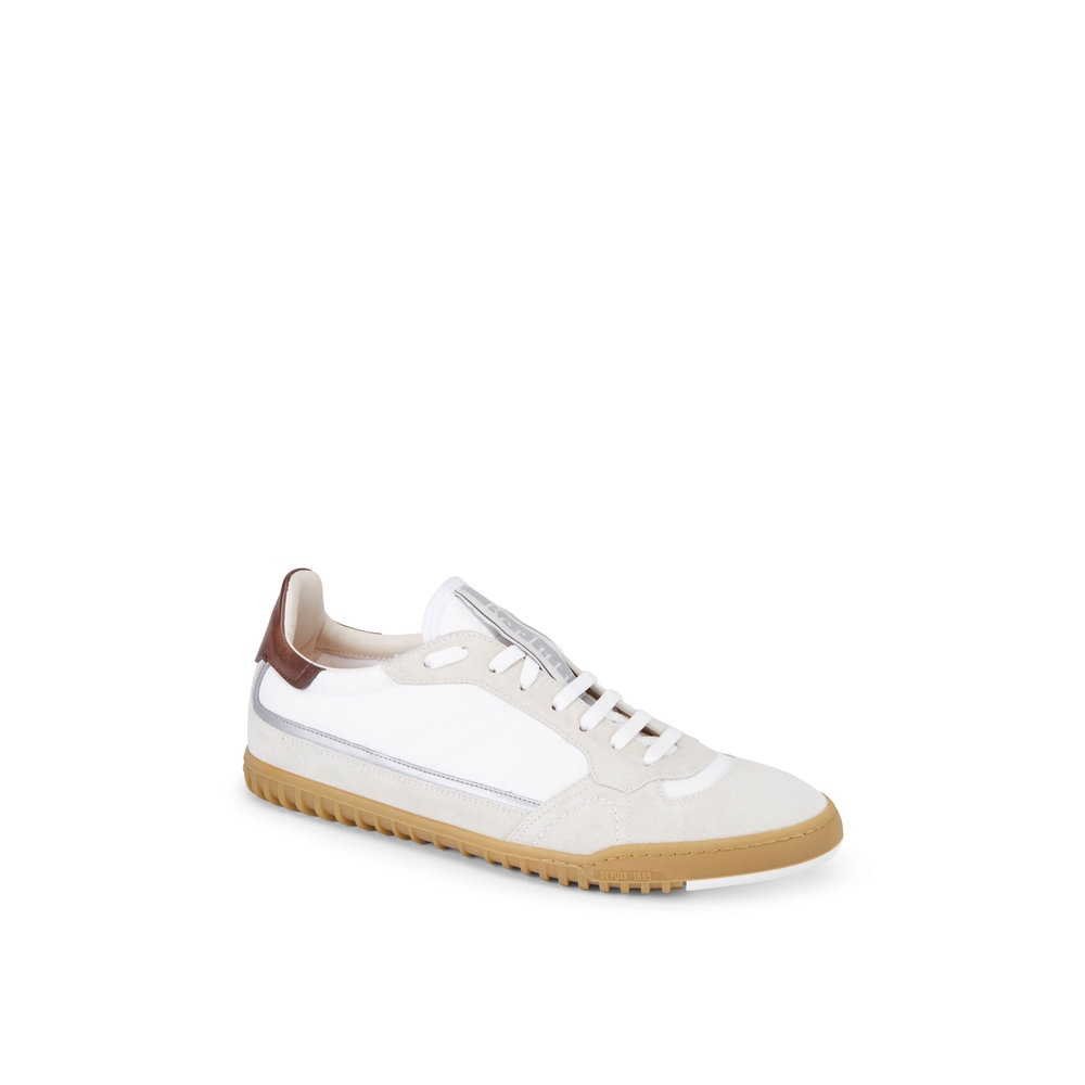 Berluti - California White & Beige Suede & Nylon Sneaker | Mitchell Stores