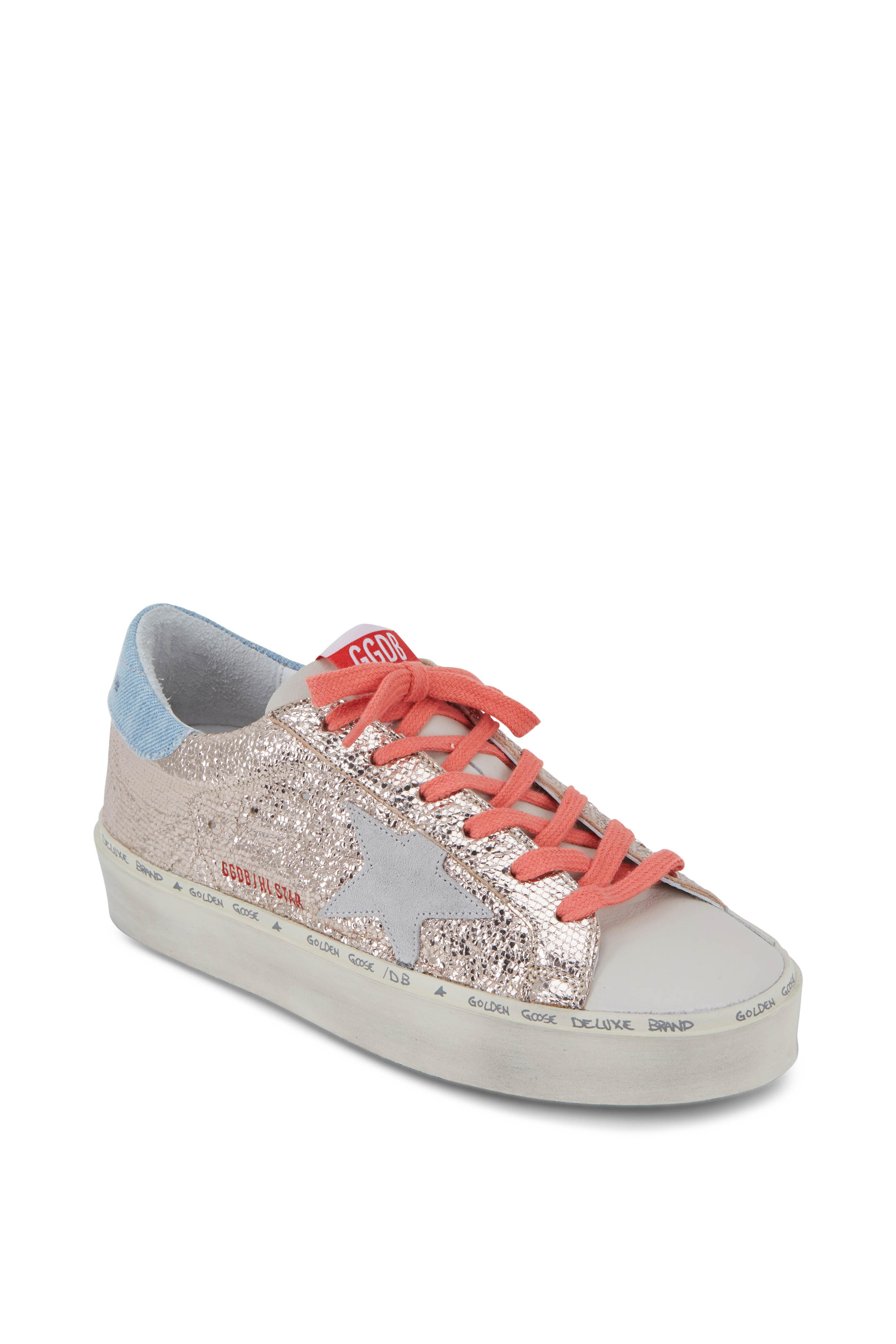 Golden Goose Hi Star Gold Lizard Embossed Leather Sneaker Mitchell Stores