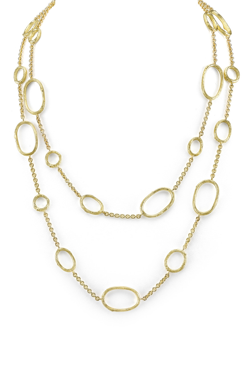 Long White Gold Sapphire Diarondell Origin Necklace
