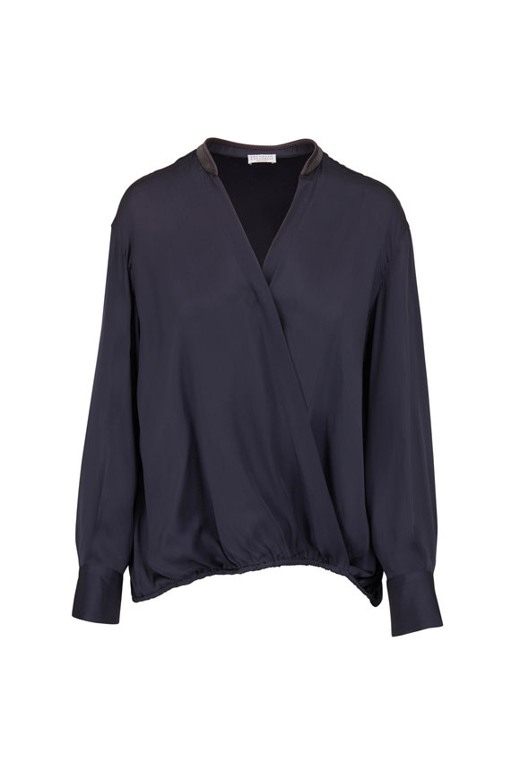 Brunello Cucinelli Grey Silk Mufflers