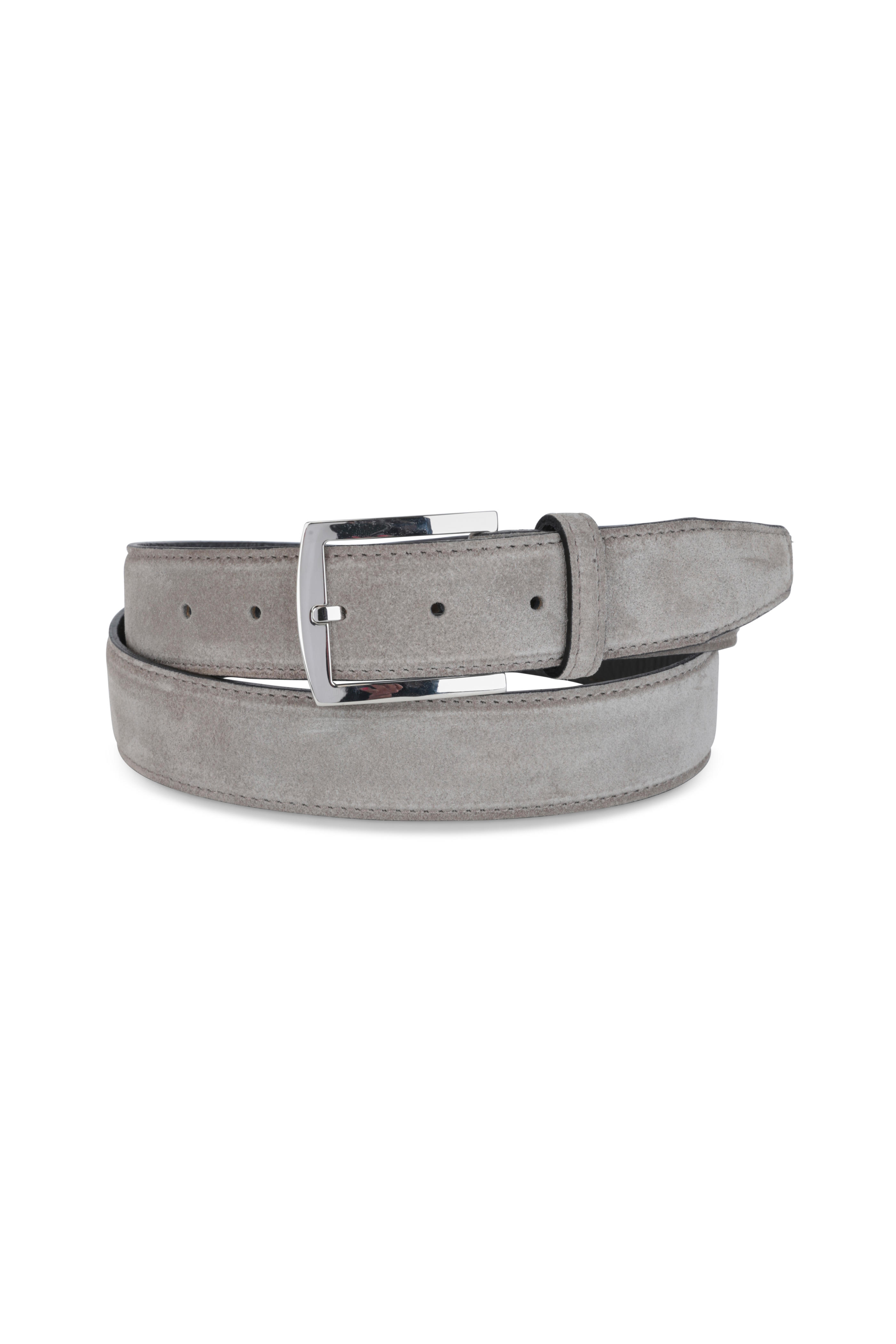 gray suede belt