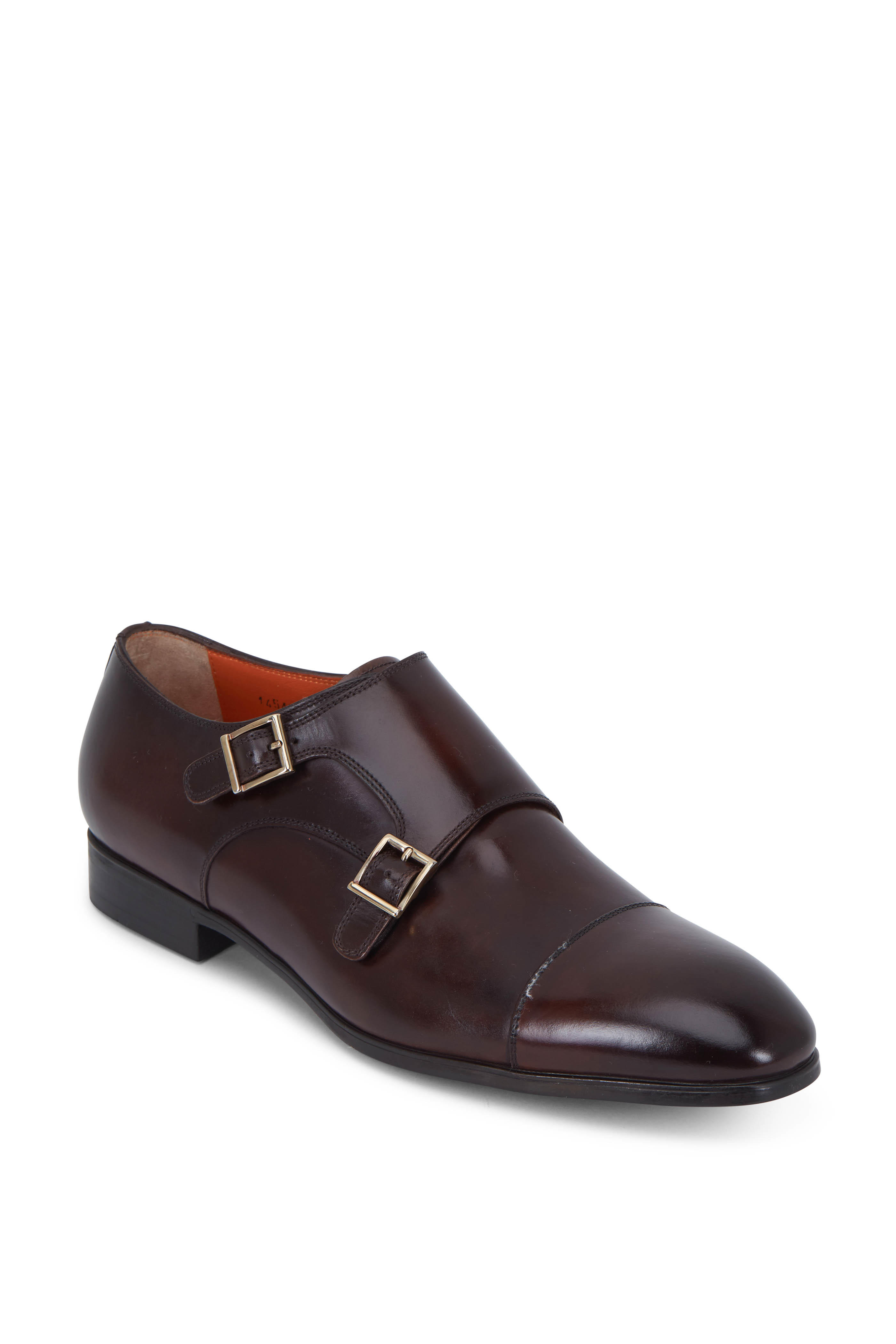 santoni double monk strap shoes