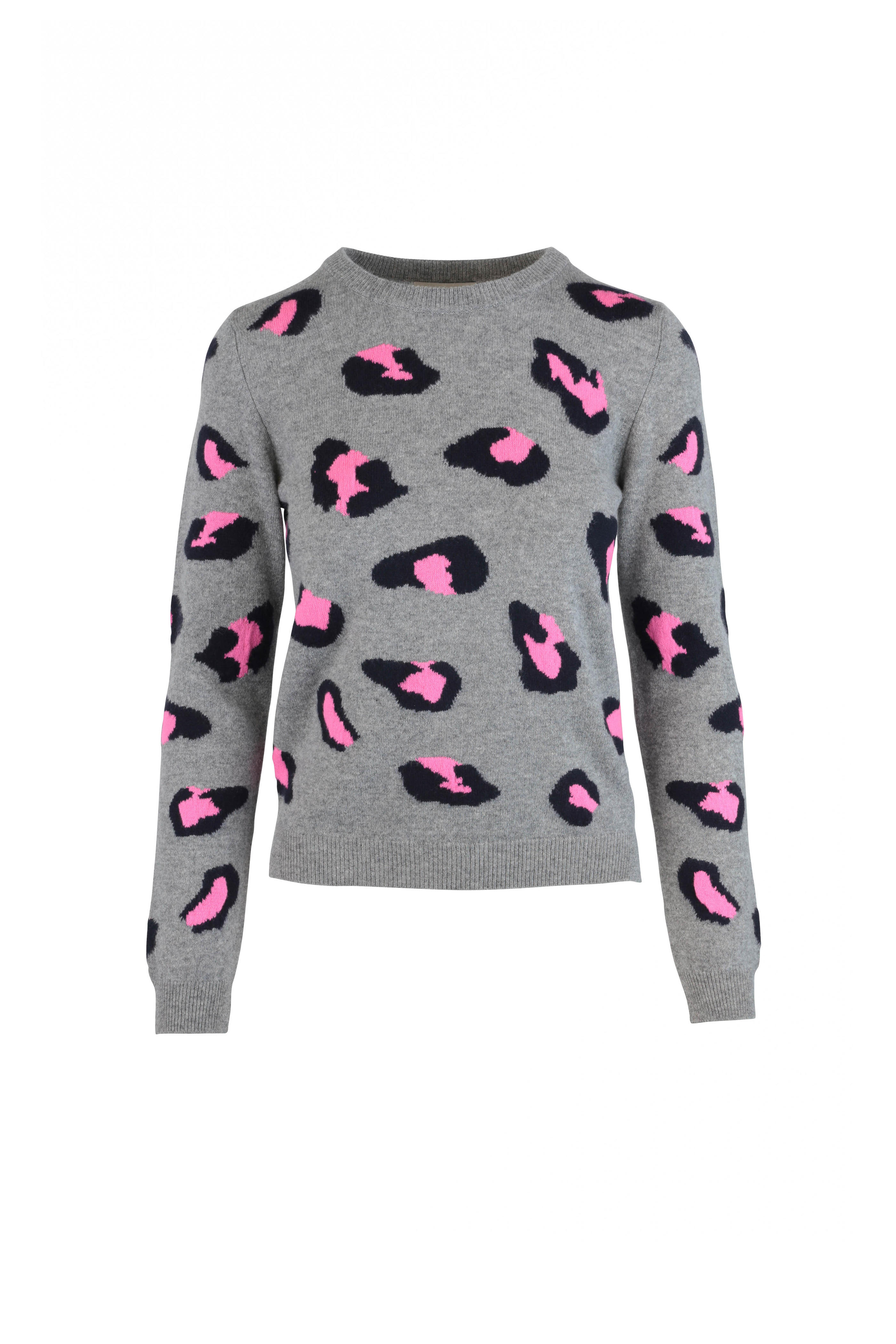 gray leopard print sweater