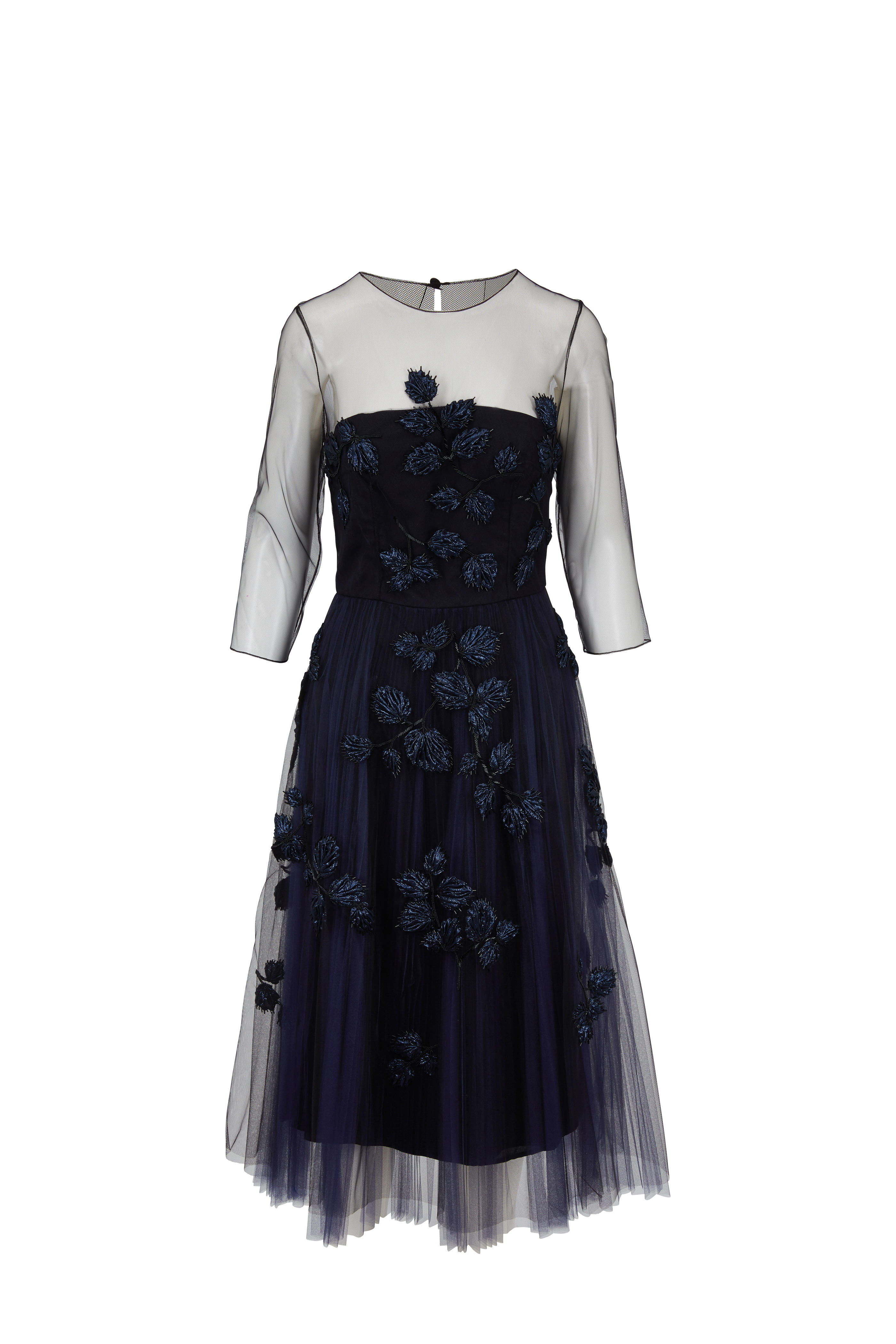 navy sheer dress