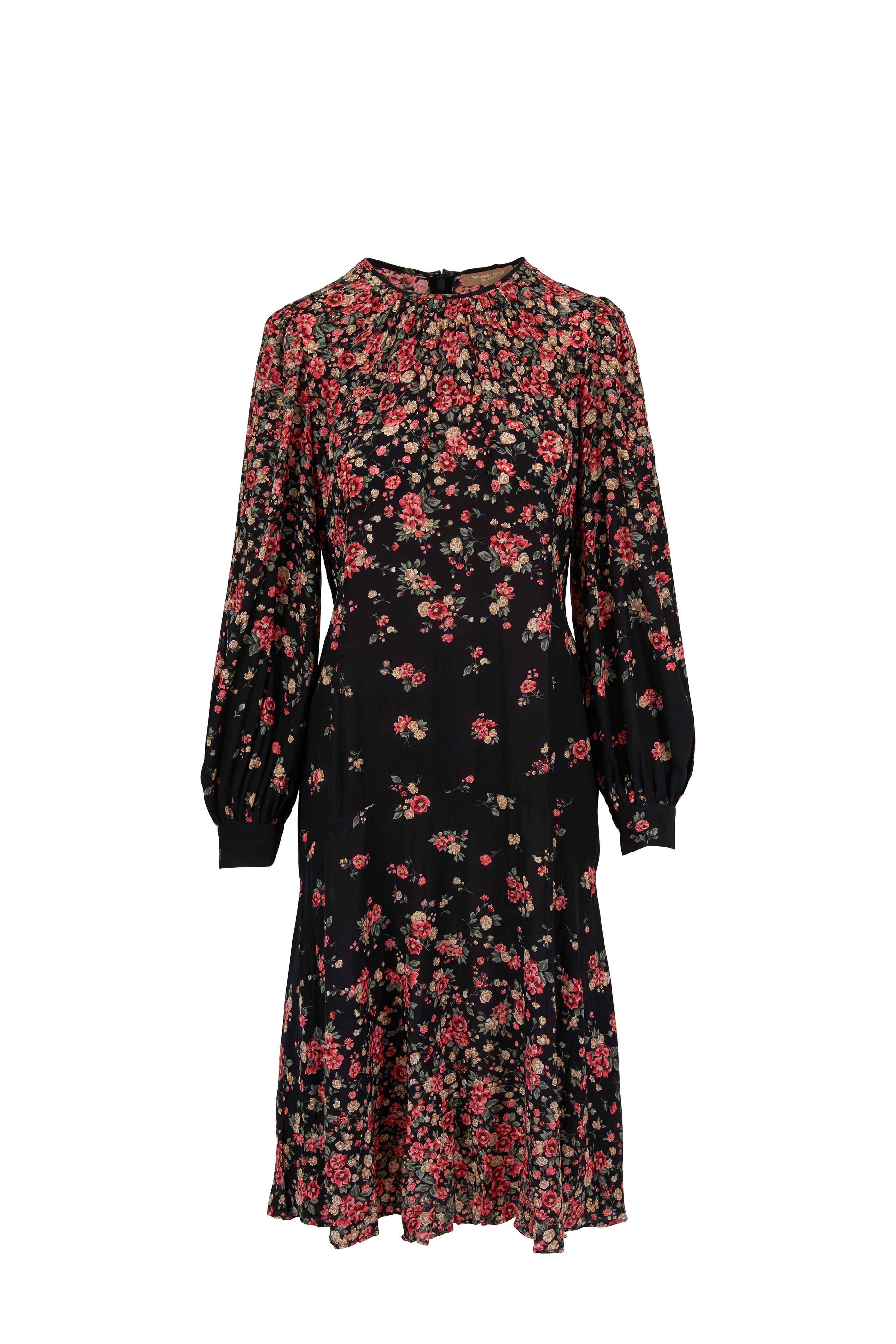 Black \u0026 Rosewood Silk Floral Dress 