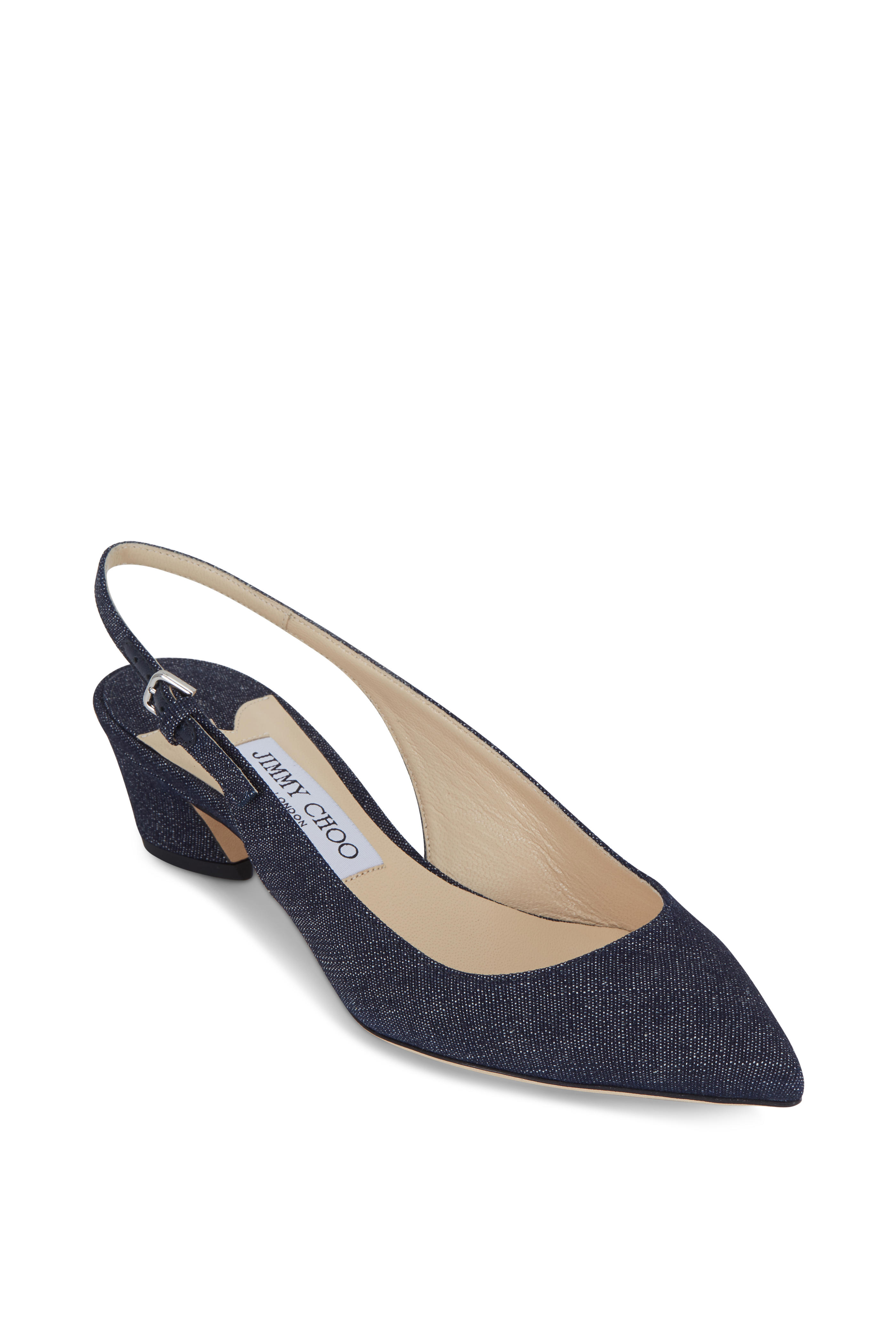 denim slingback shoes