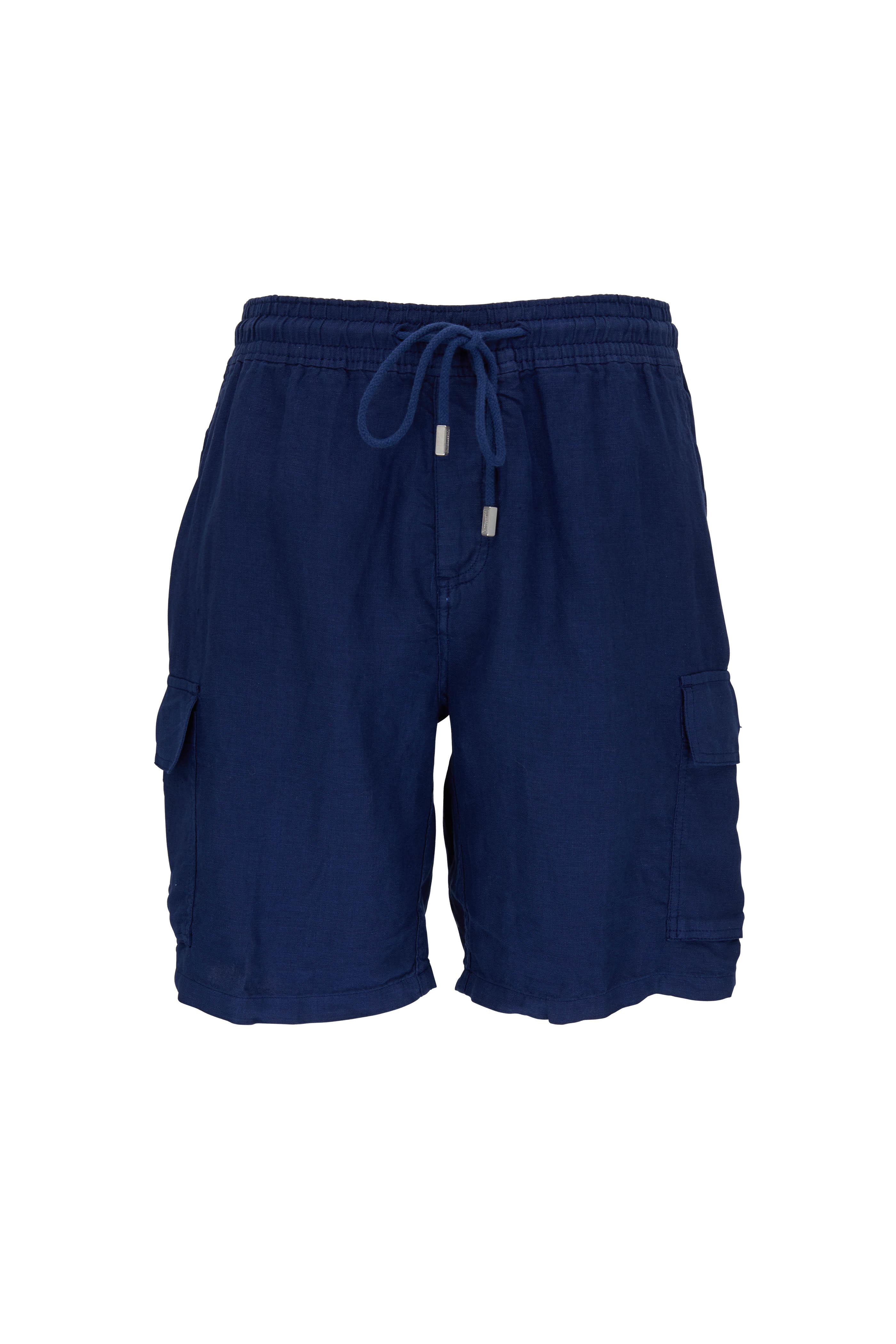 Mens Clothing Shorts Cargo shorts Vilebrequin Baie Linen Drawstring Cargo Shorts in Blue for Men 