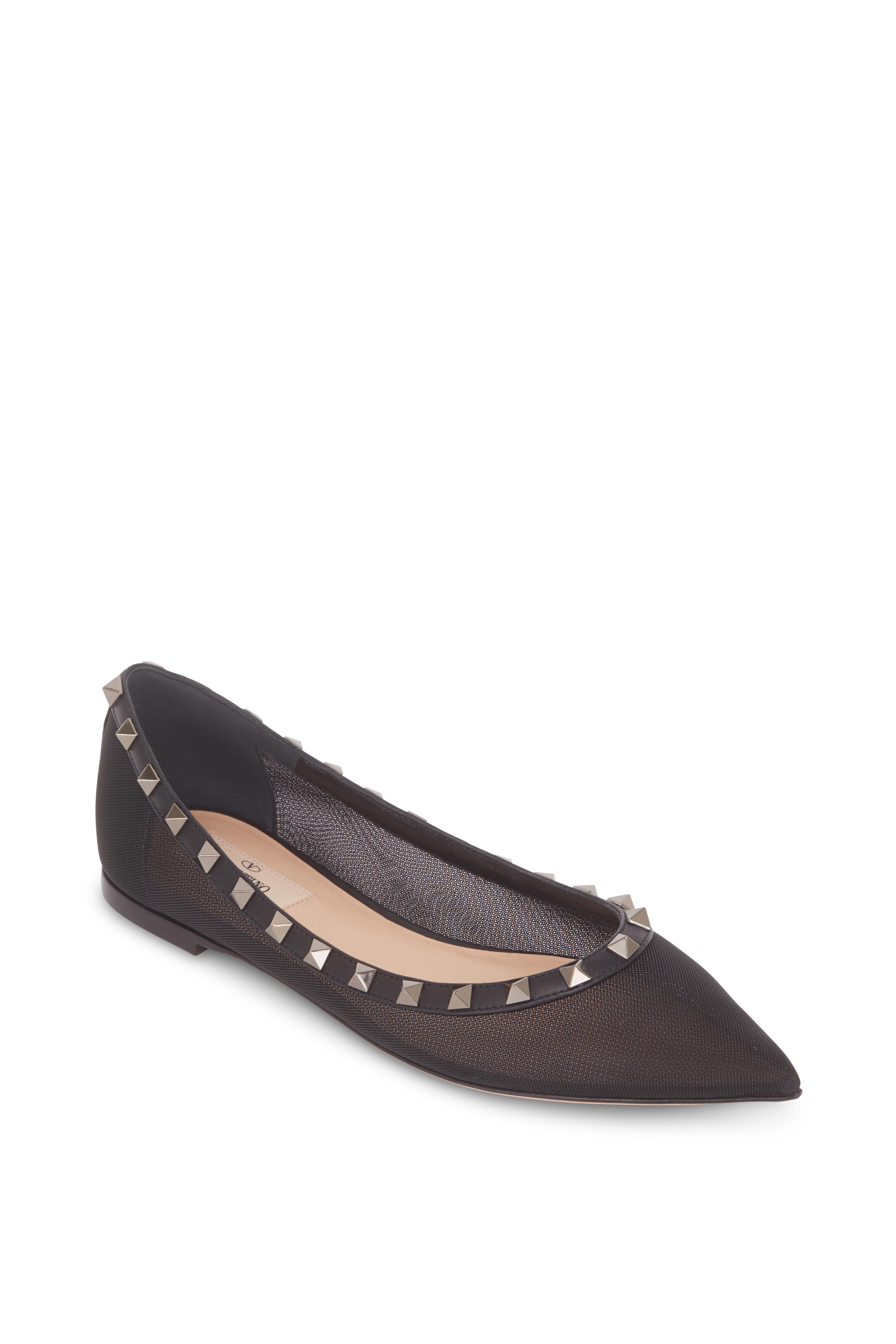 black rockstud flats