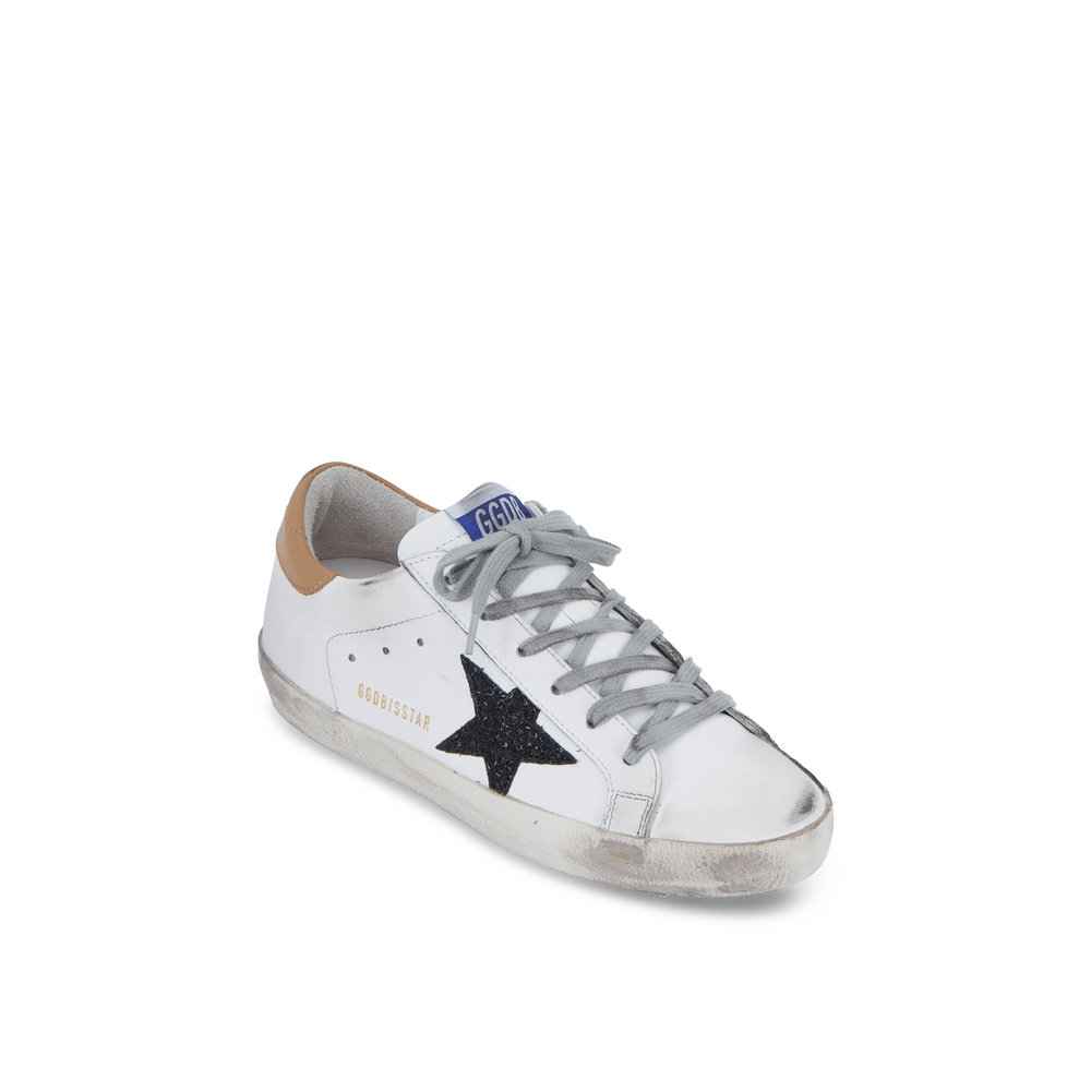 Golden Goose - Superstar White & Black Glitter Star Sneaker | Mitchell ...