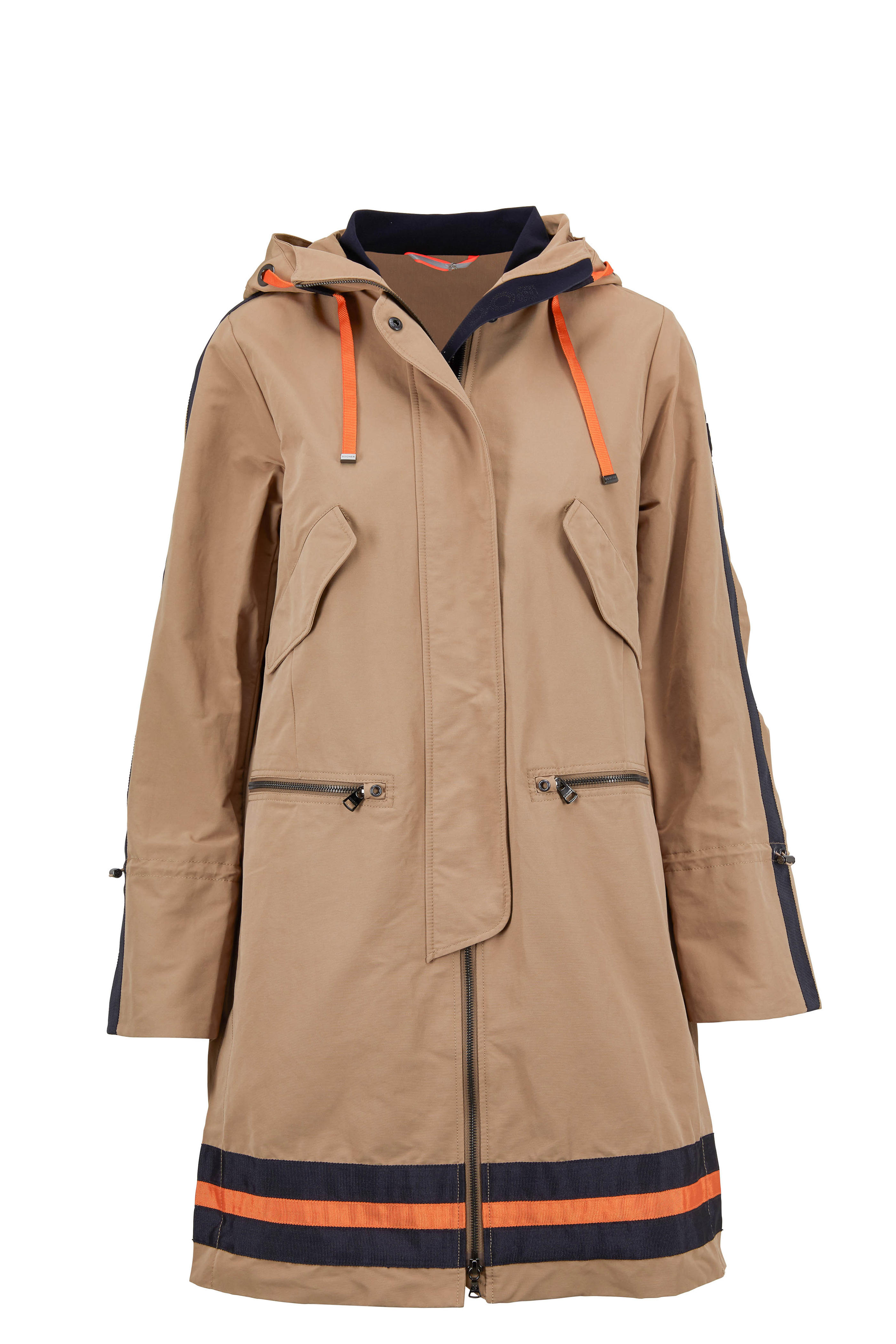 khaki hooded coat
