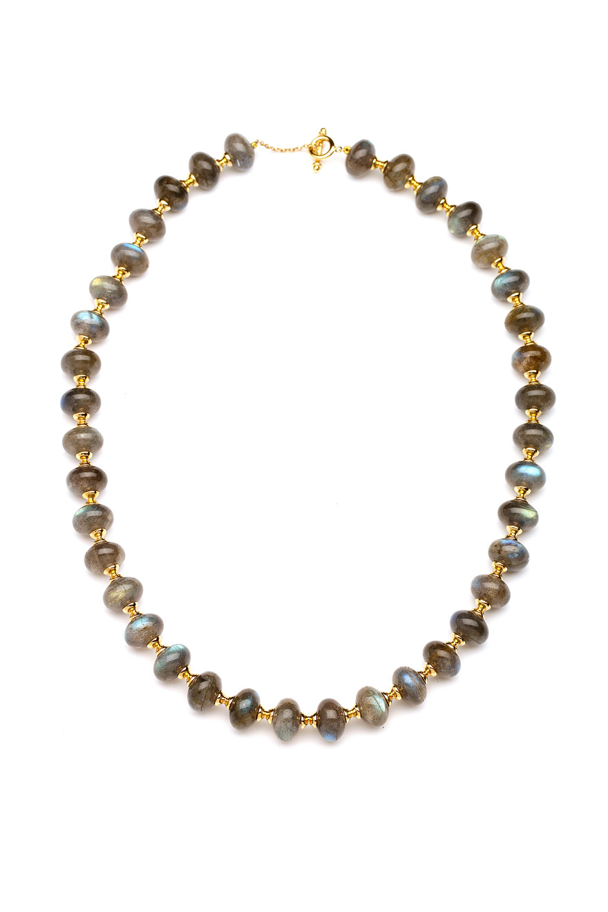 Gold Labradorite Bead Necklace
