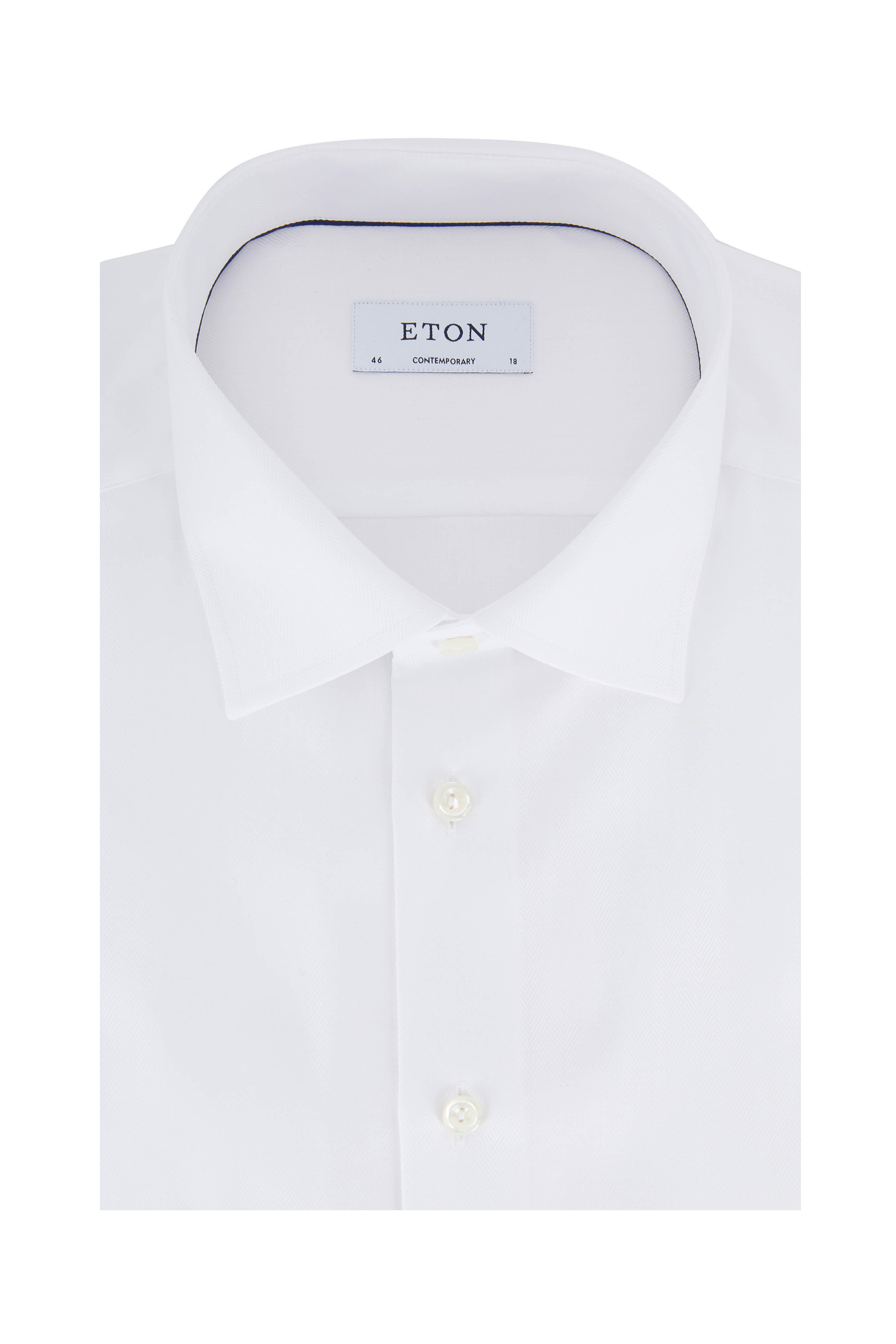 white herringbone dress shirt