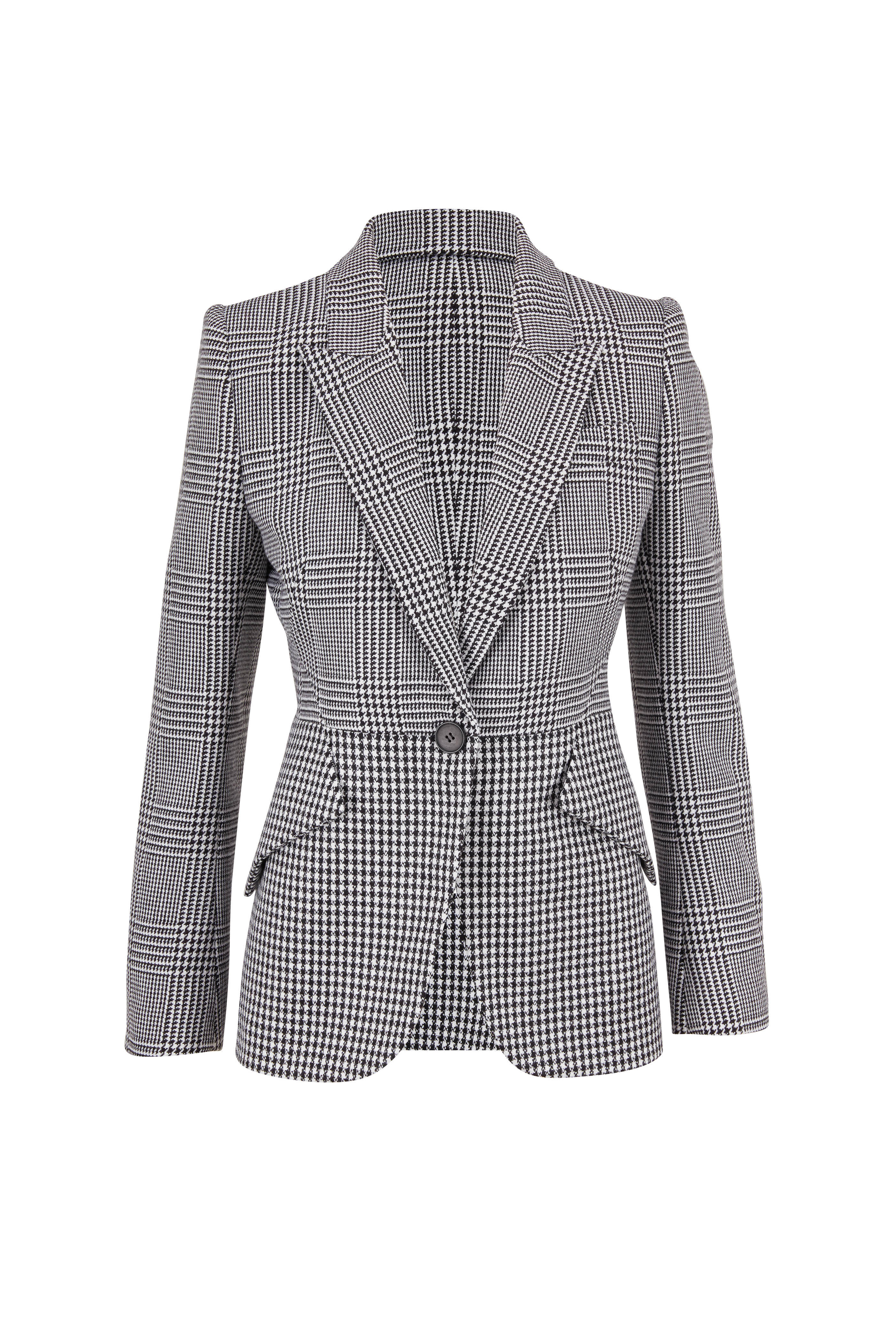 Alexander McQueen - Black & White Prince Of Wales & Houndstooth Jacket ...