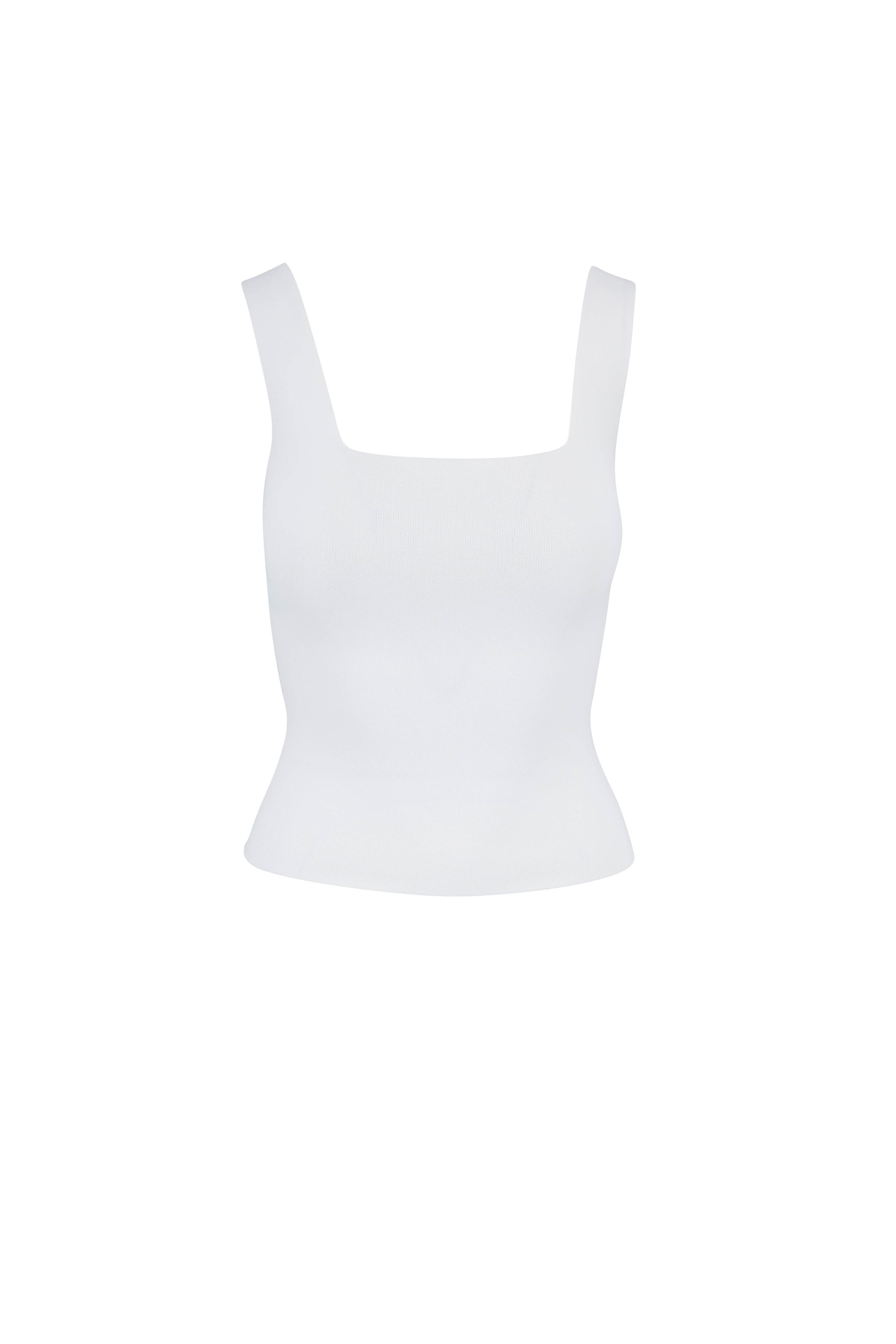 white square neck tank top