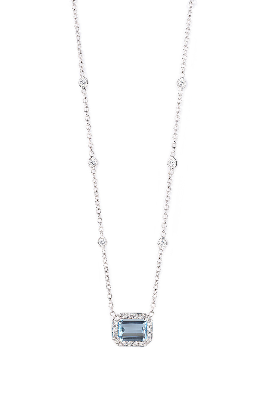 White Gold Aquamarine Pendant