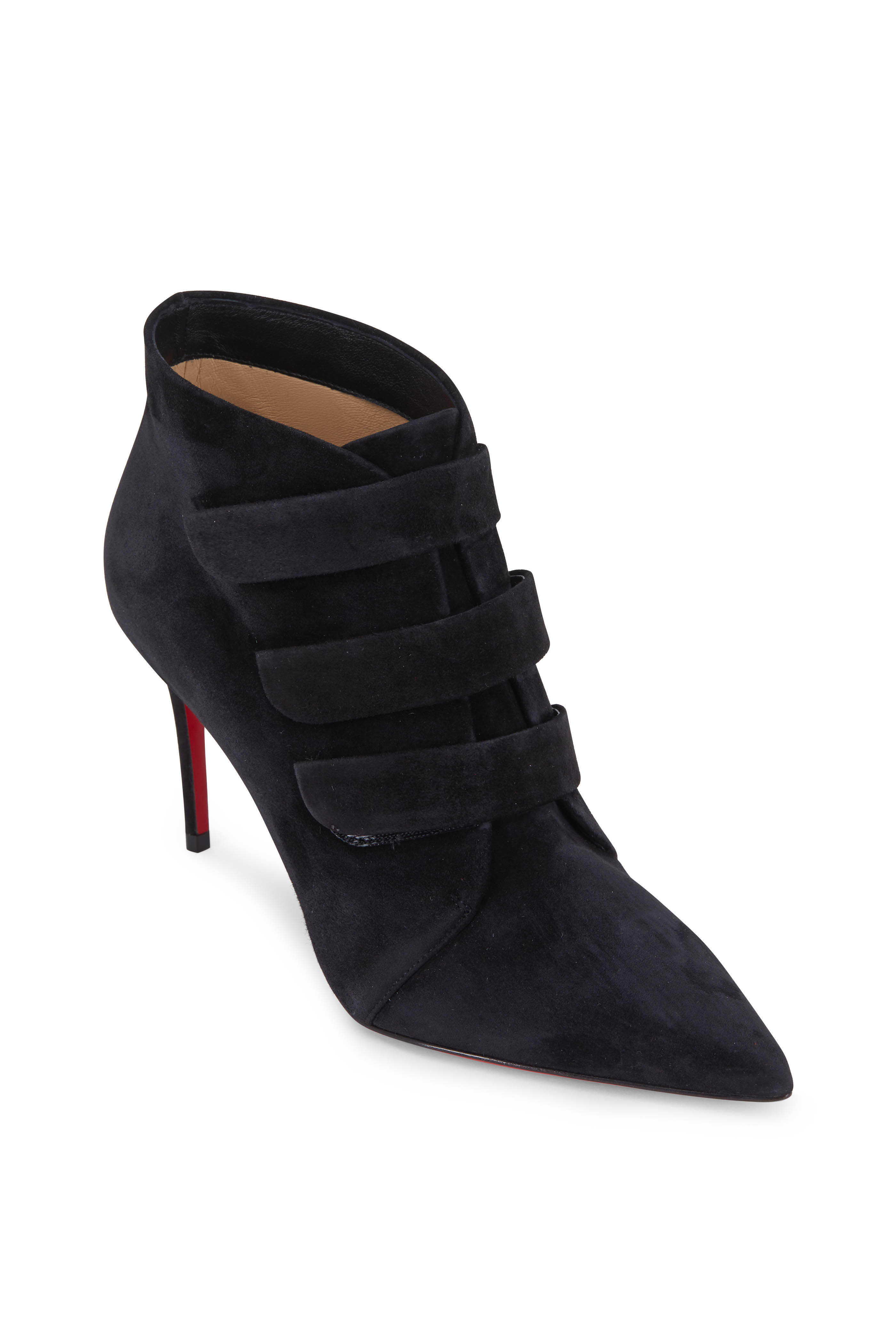 christian louboutin black suede boots