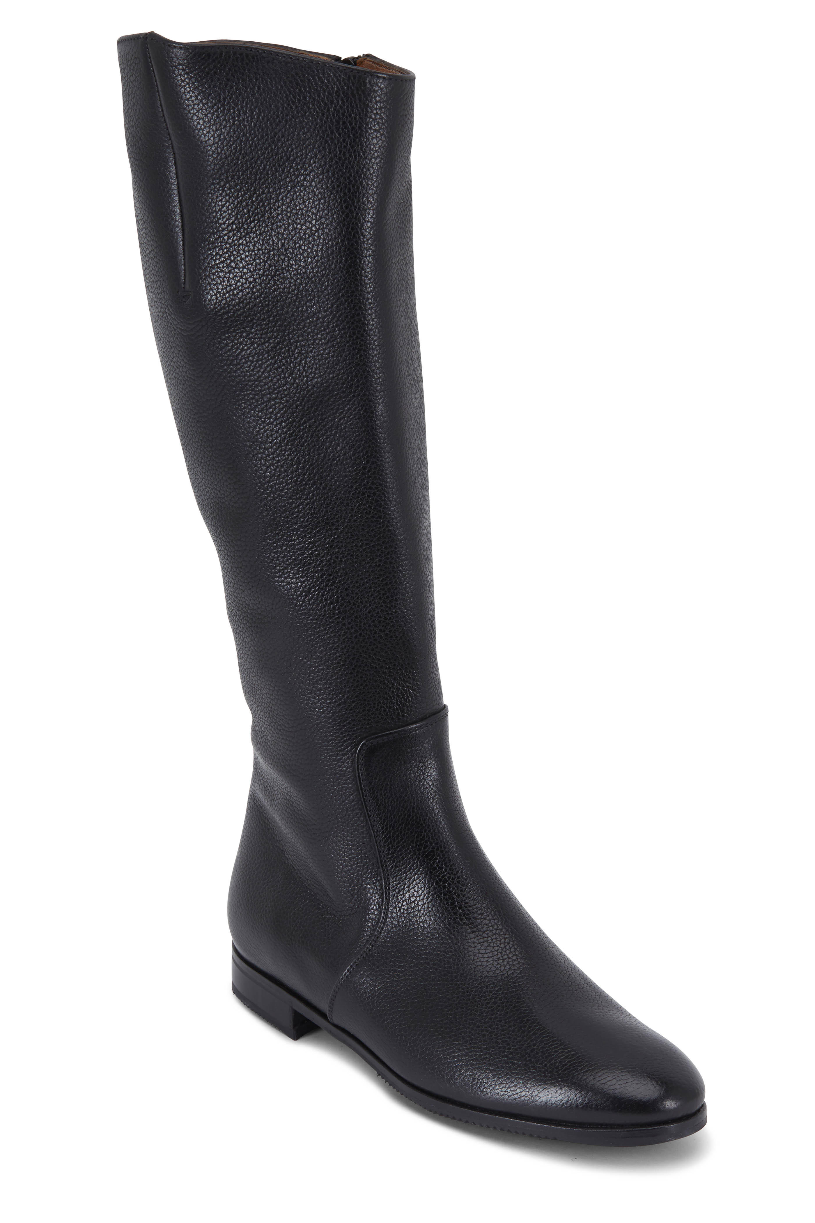 Tall flat black store boots