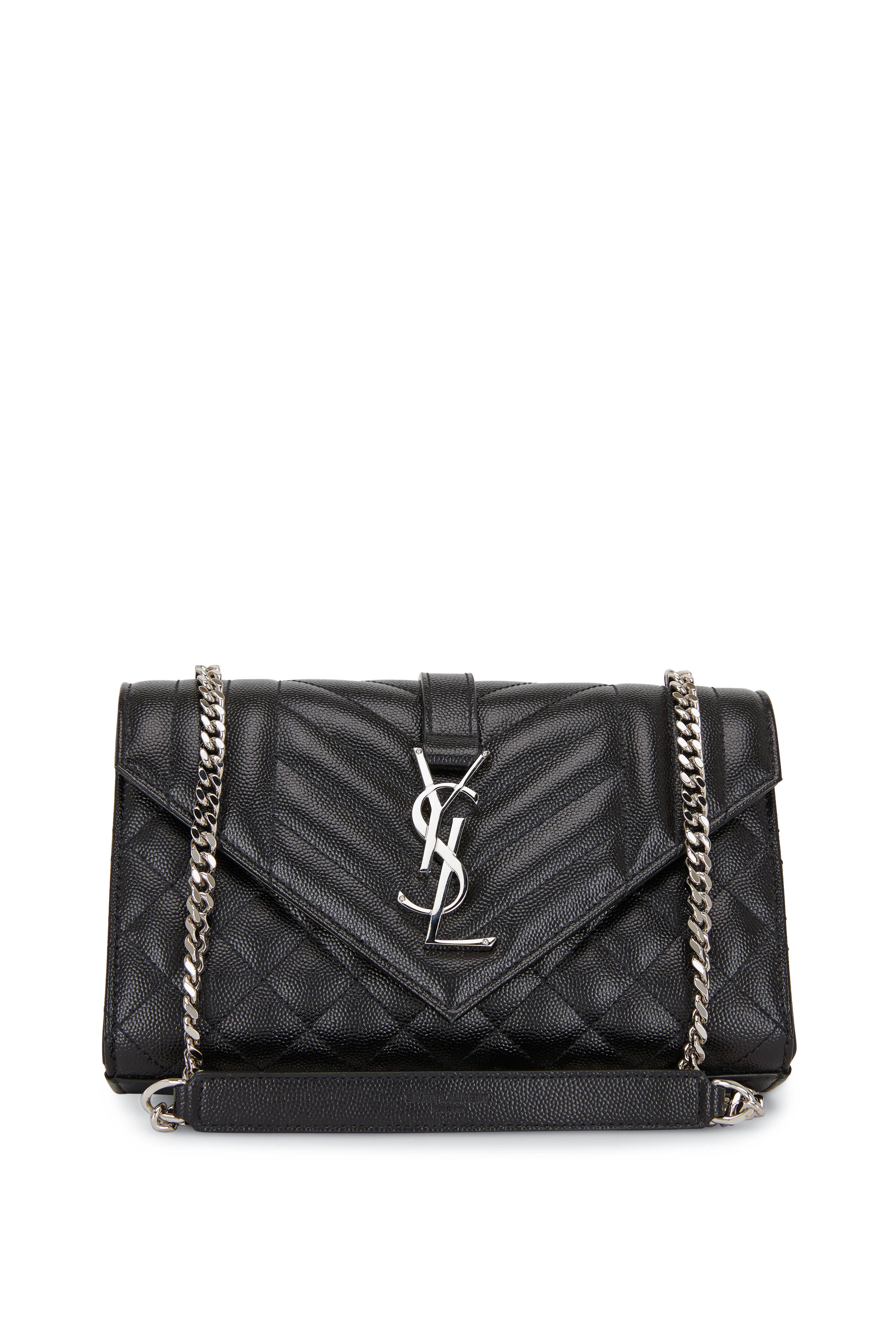 Saint Laurent - Monogram Matelassé Black Small Chain Bag | Mitchell Stores