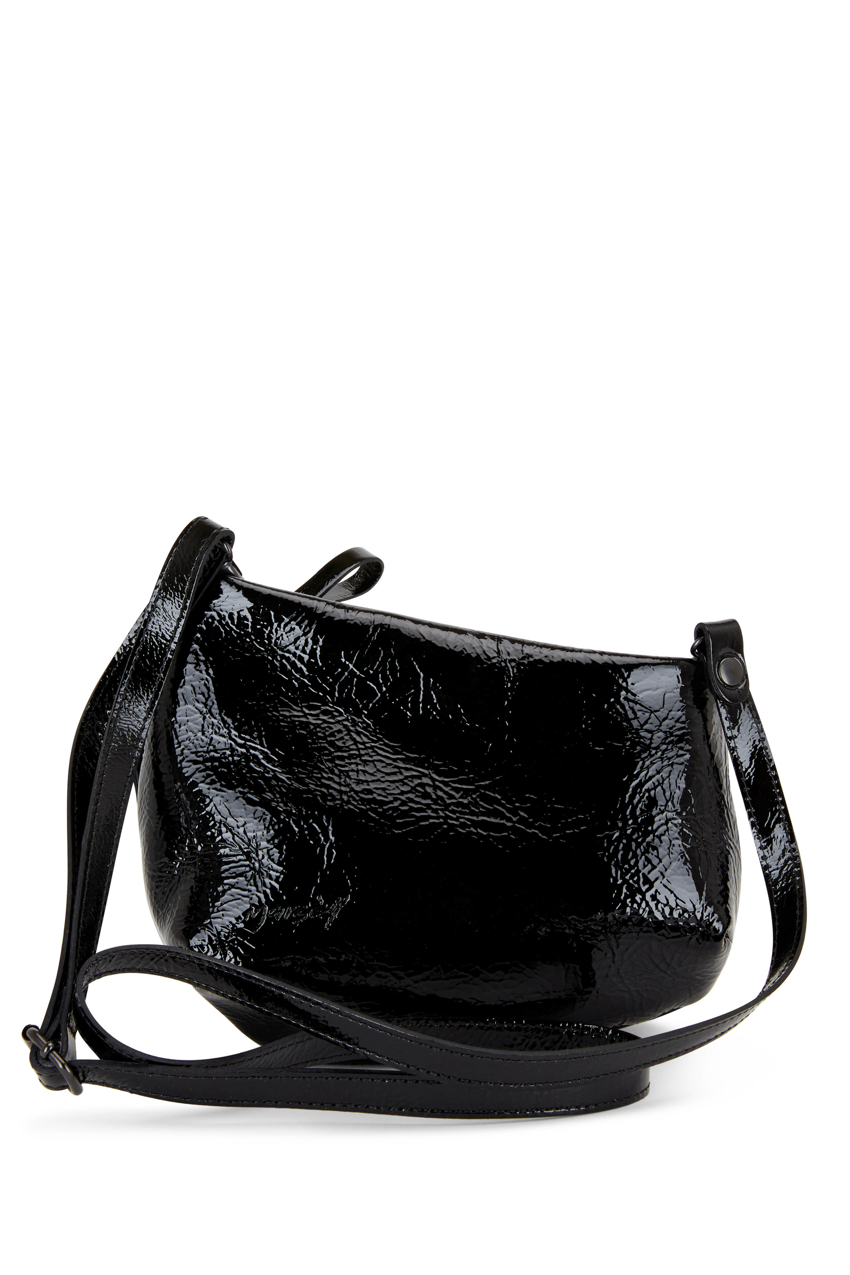 black patent leather crossbody