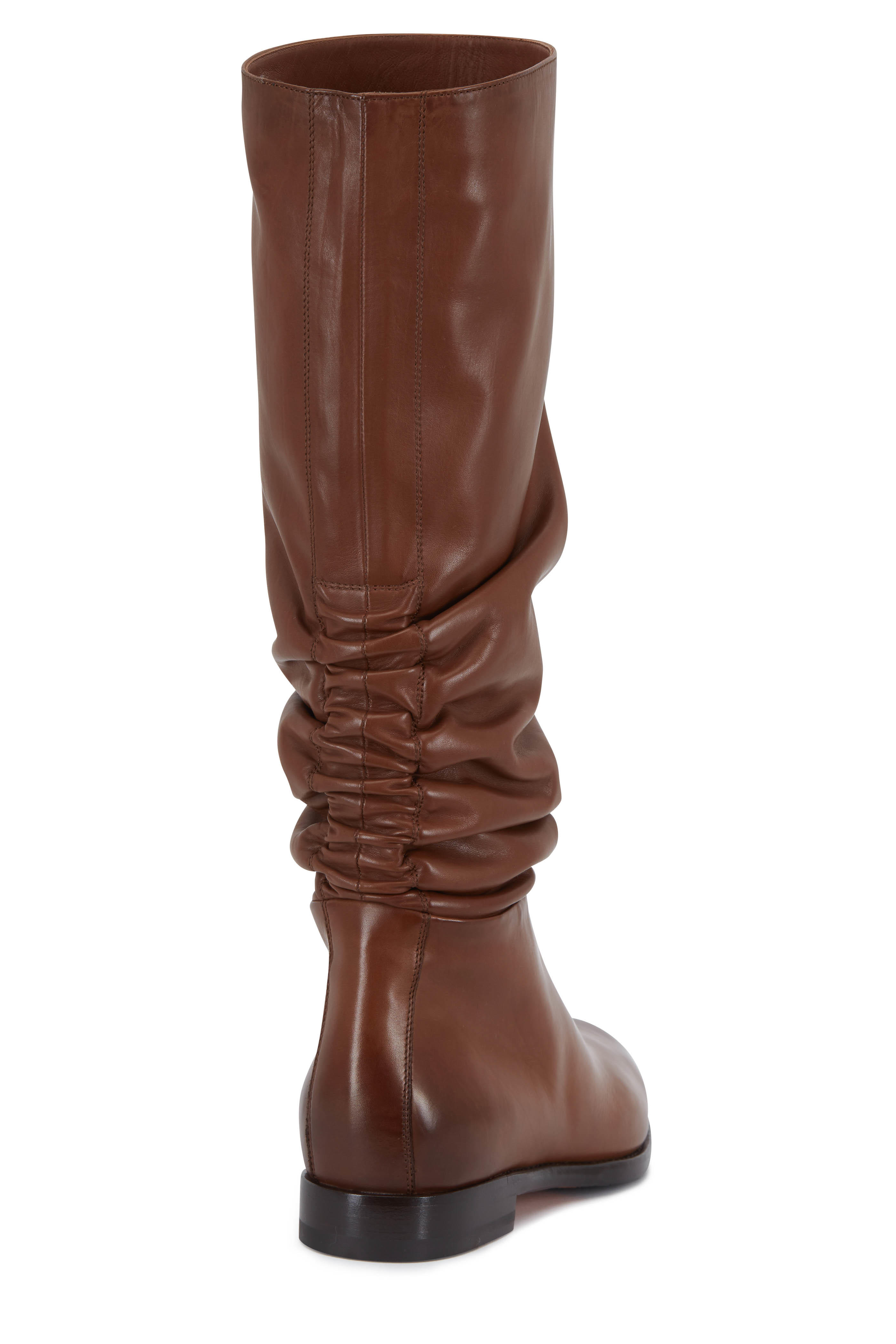 cognac slouch leather boots