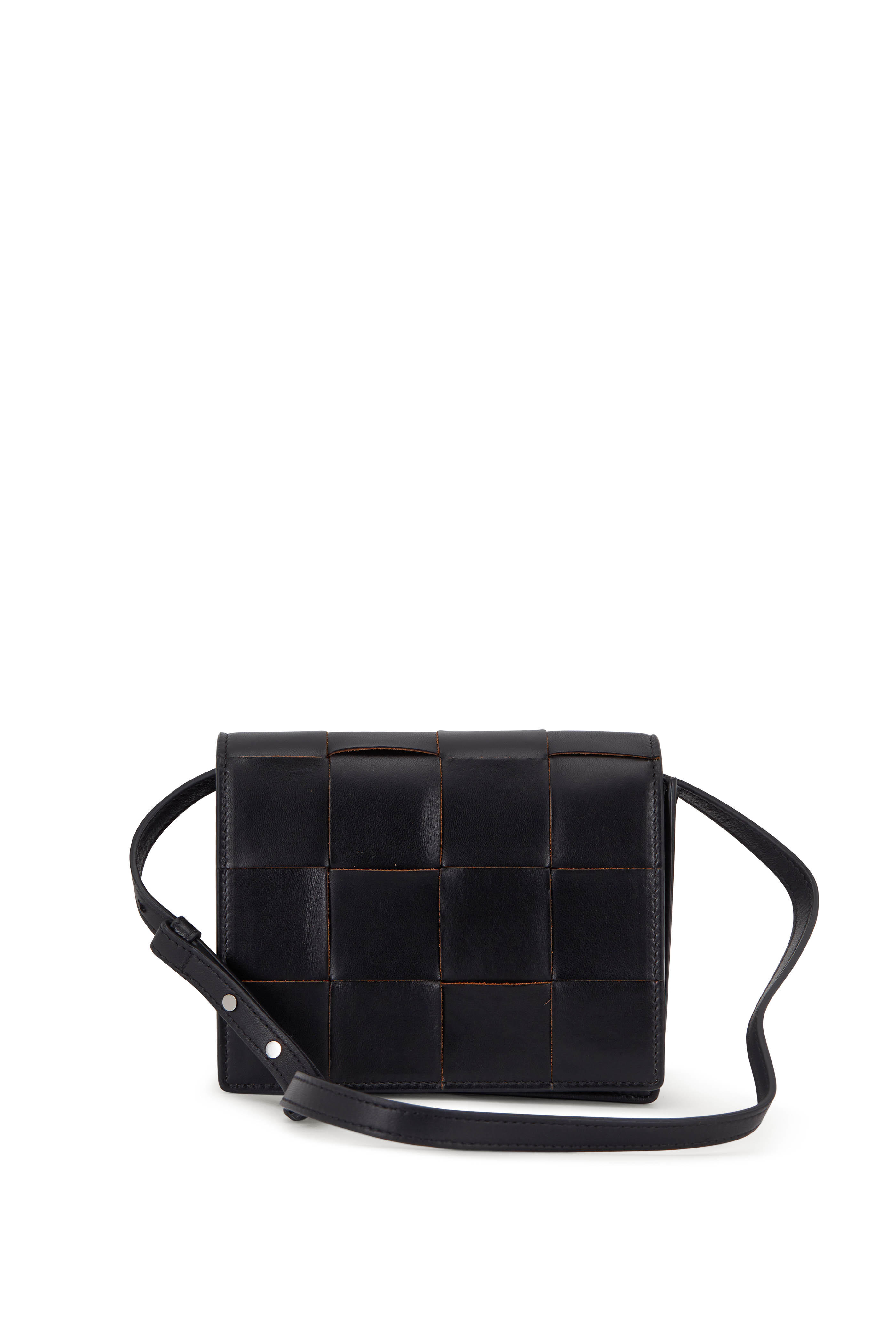 black leather mini crossbody bag