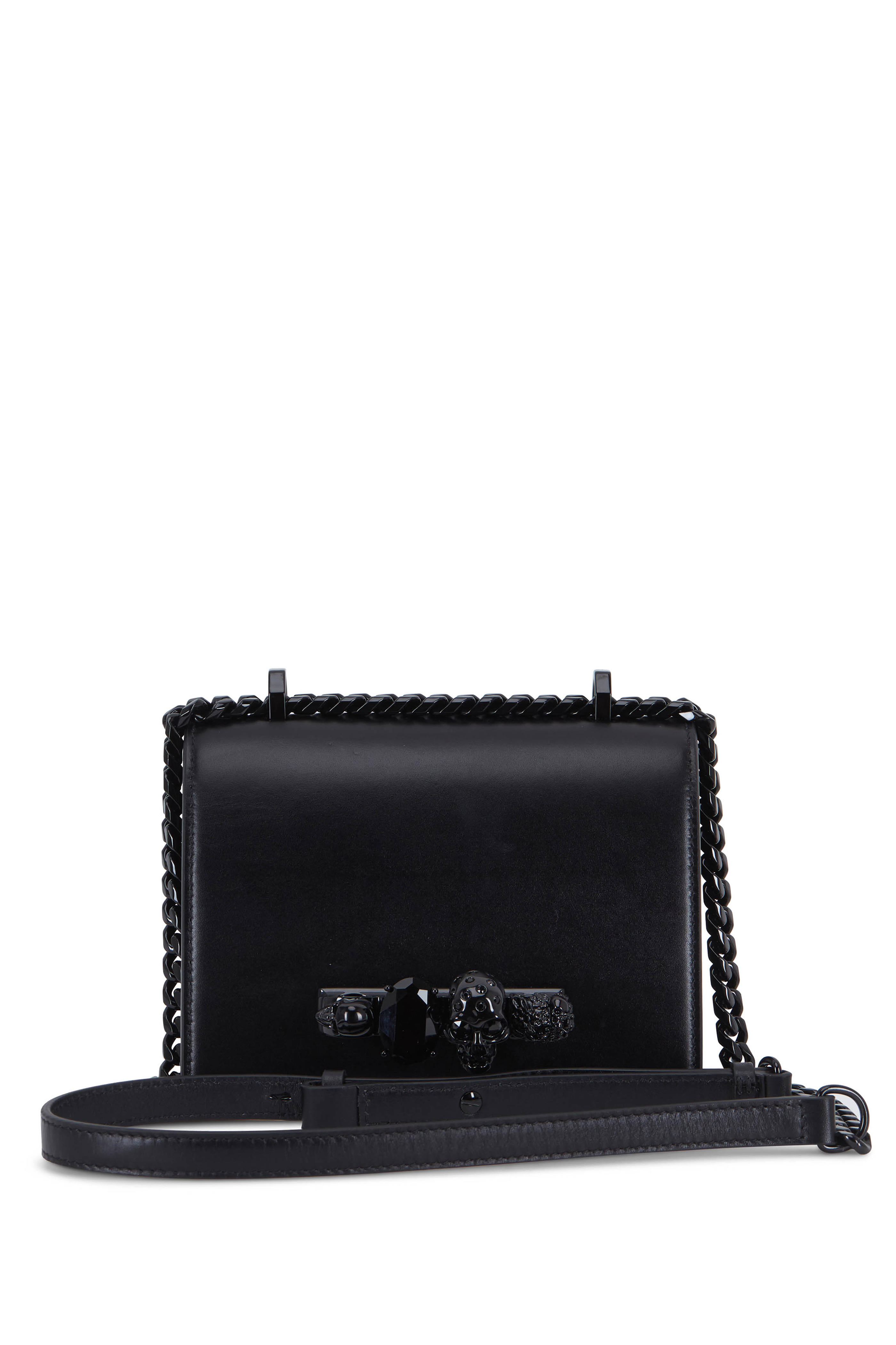 alexander mcqueen black leather bag