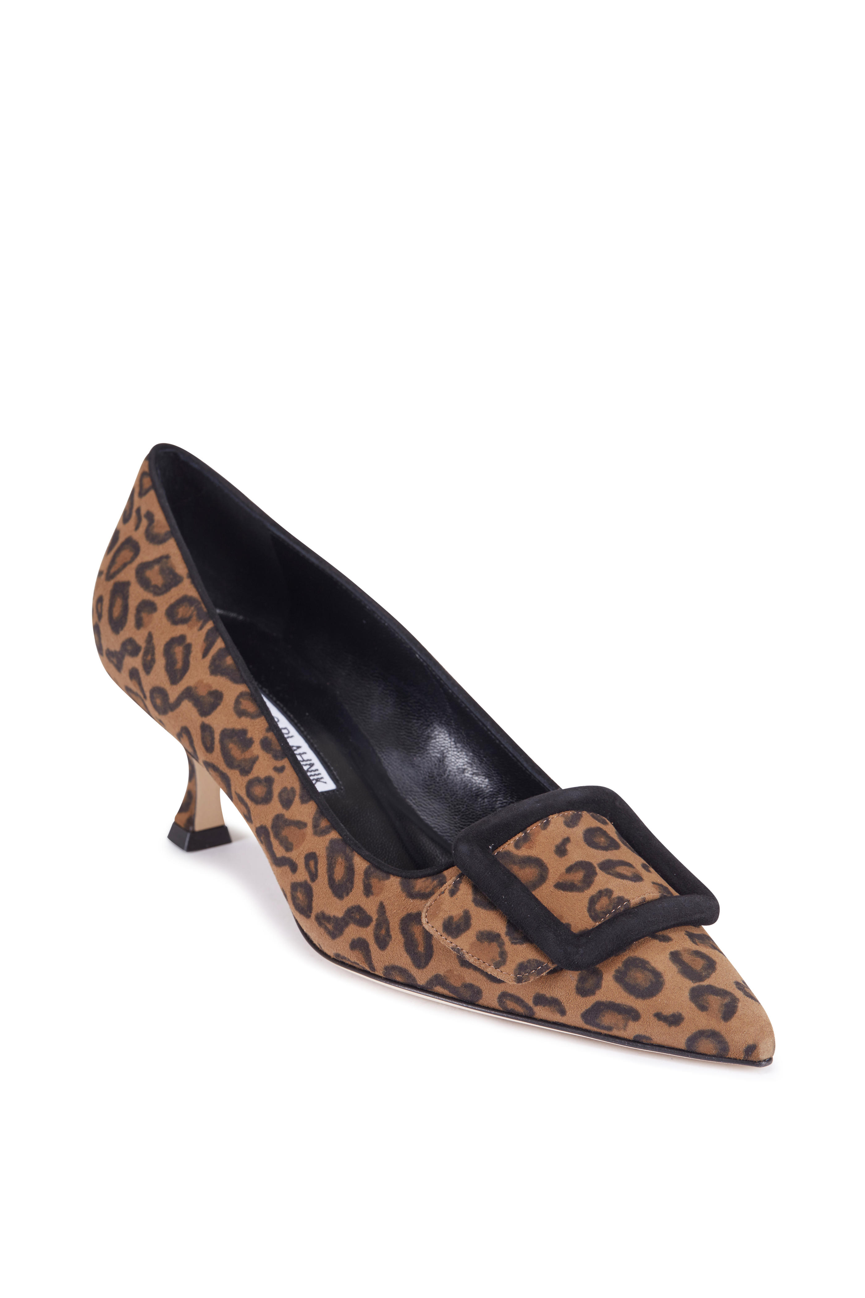 leopard kitten heel shoes